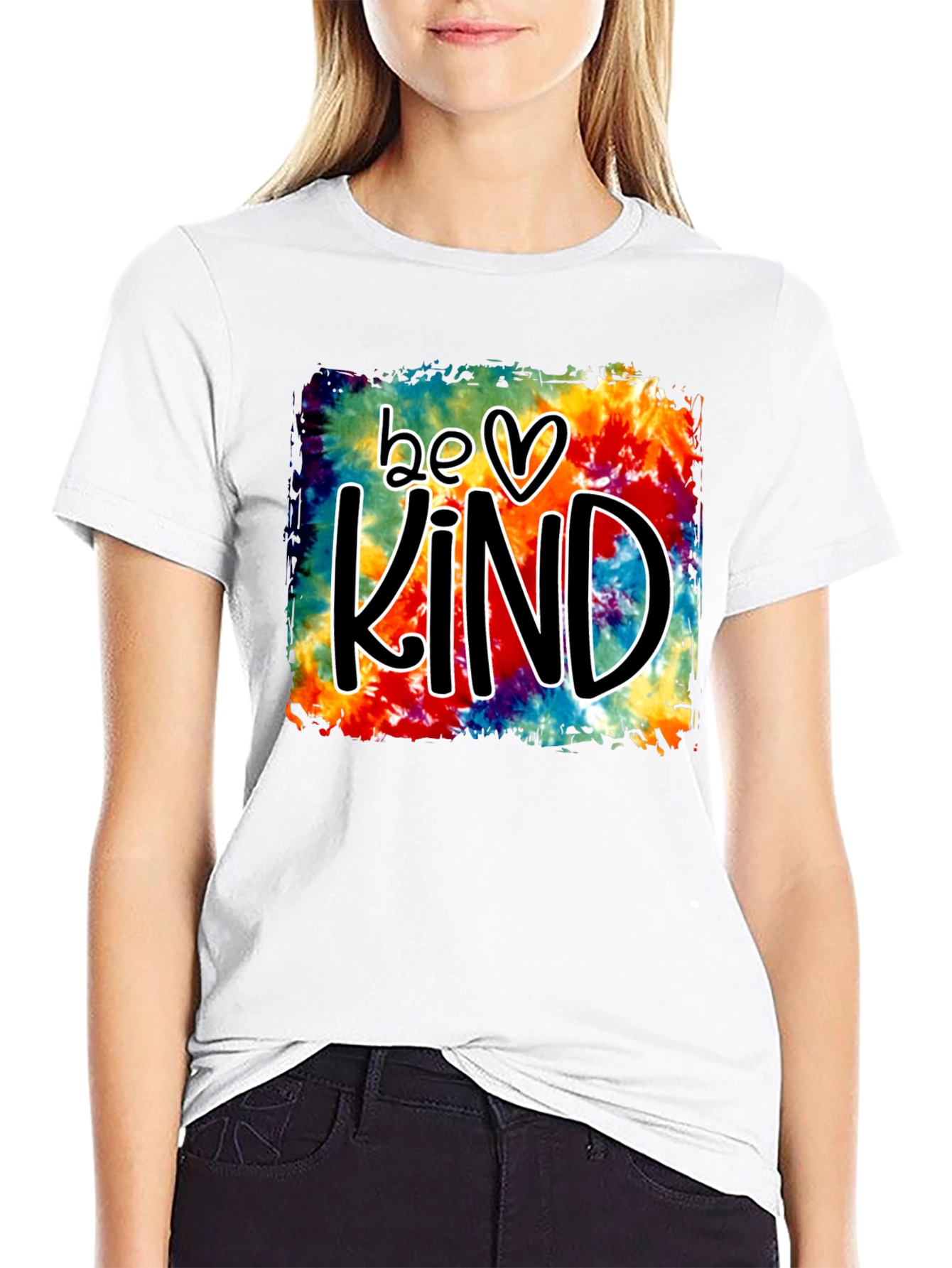 Black Be Kind Tie-Dye Graphic T-Shirt view 9