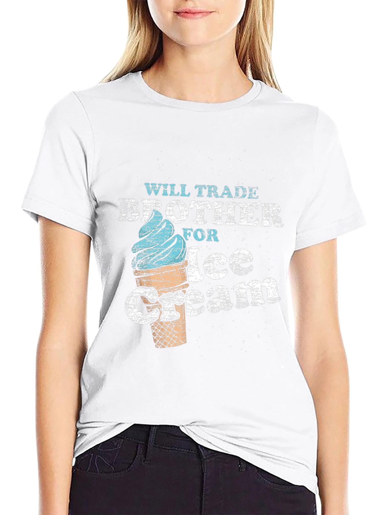 Black Will Trade Brother For Ice Cream T-Shirt view 9