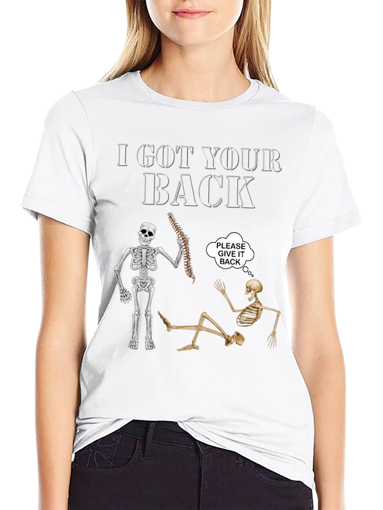 Black I Got Your Back Skeleton Graphic Tee view 9