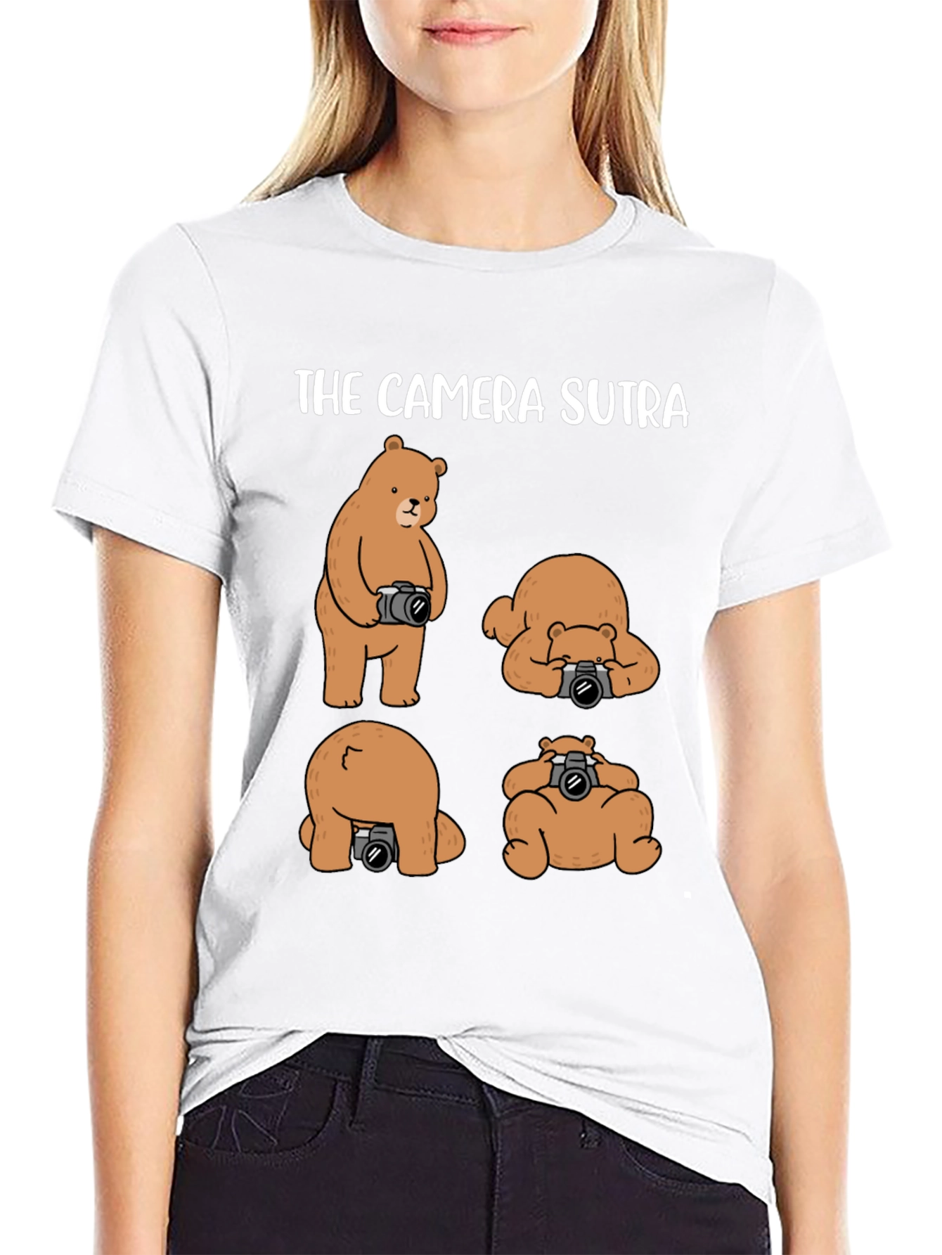 Black The Camera Sutra T-Shirt: Bear Photography Humor view 9