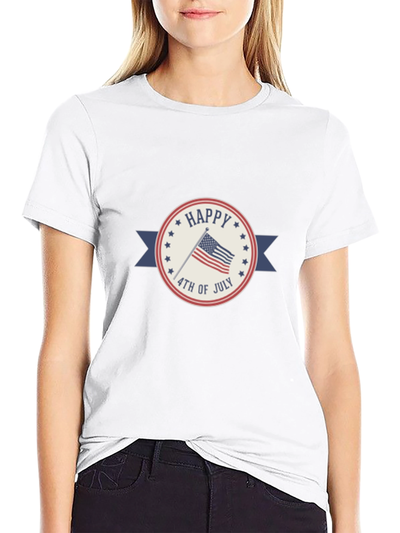 Black Happy 4th of July Patriotic T-Shirt view 9