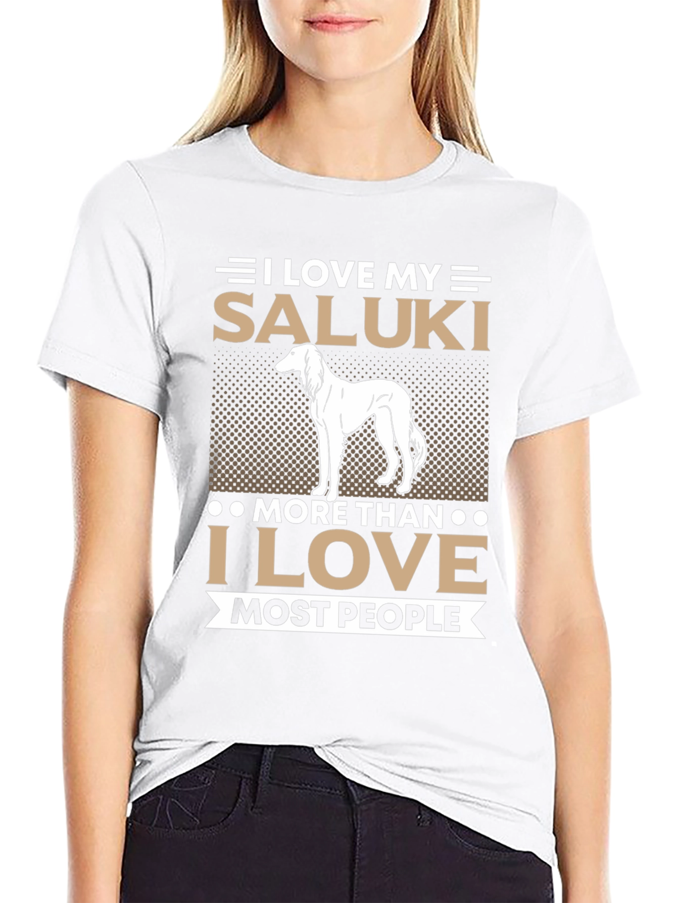 Black I Love My Saluki Dog T-Shirt, Saluki Lover Gift view 9
