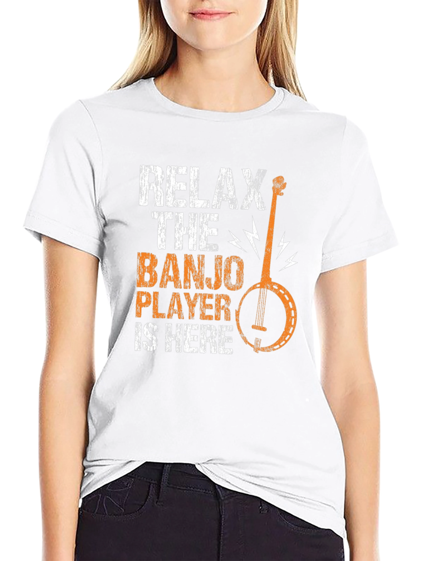 Black Relax The Banjo Player Is Here T-Shirt view 9