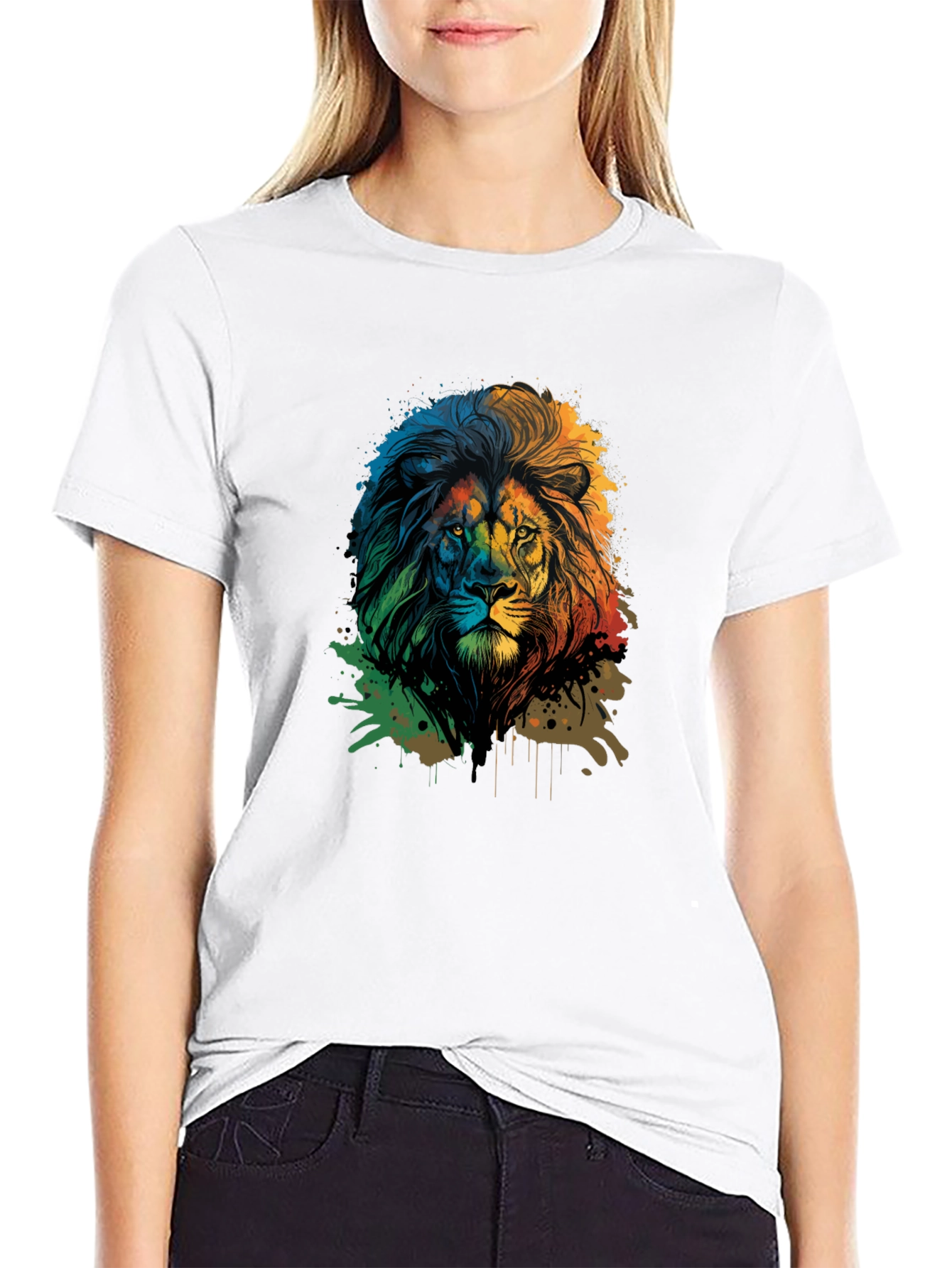 Black Lion Graphic Print Black Tee view 9