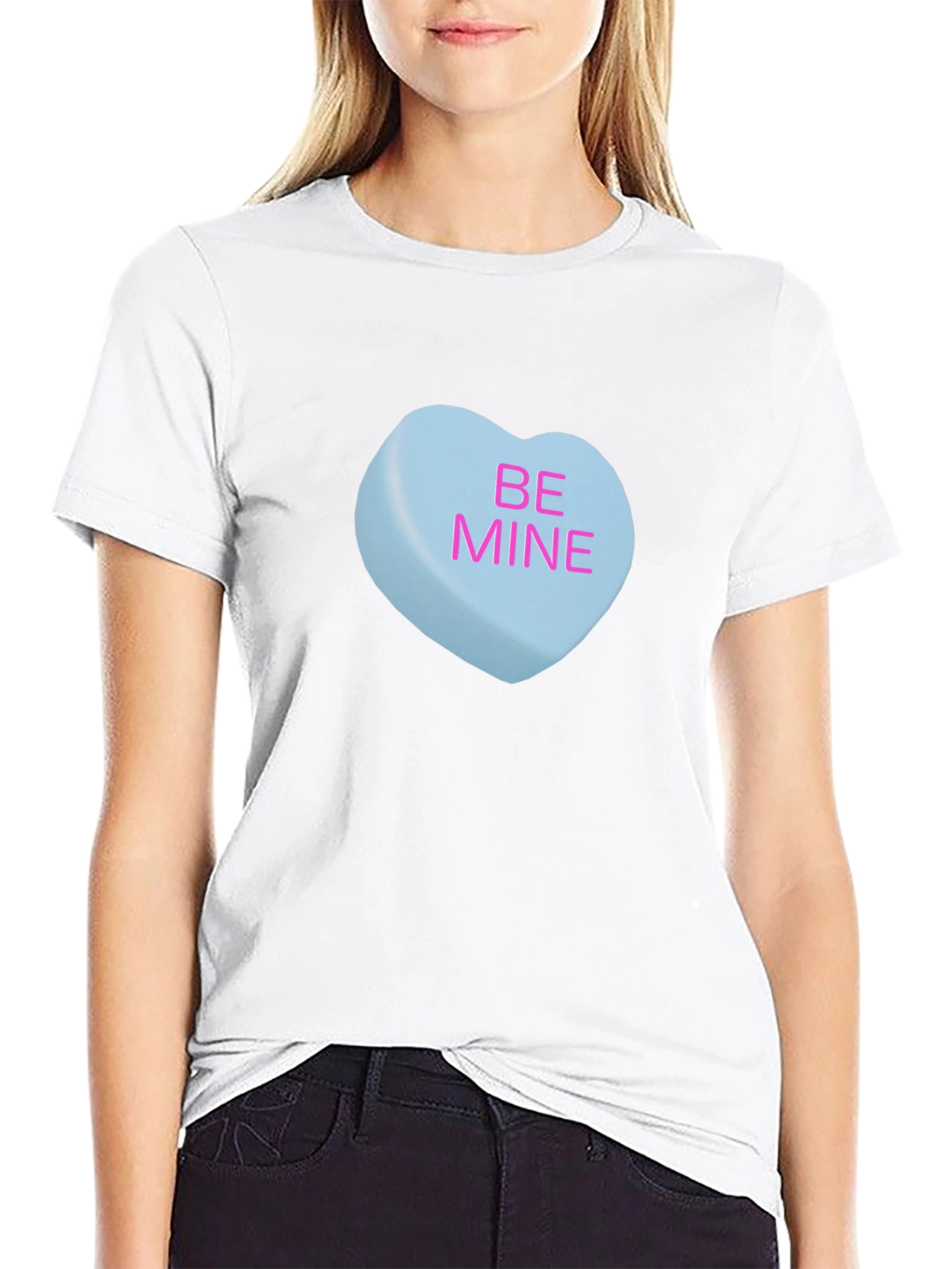 Black Be Mine Heart Candy Graphic T-Shirt view 9