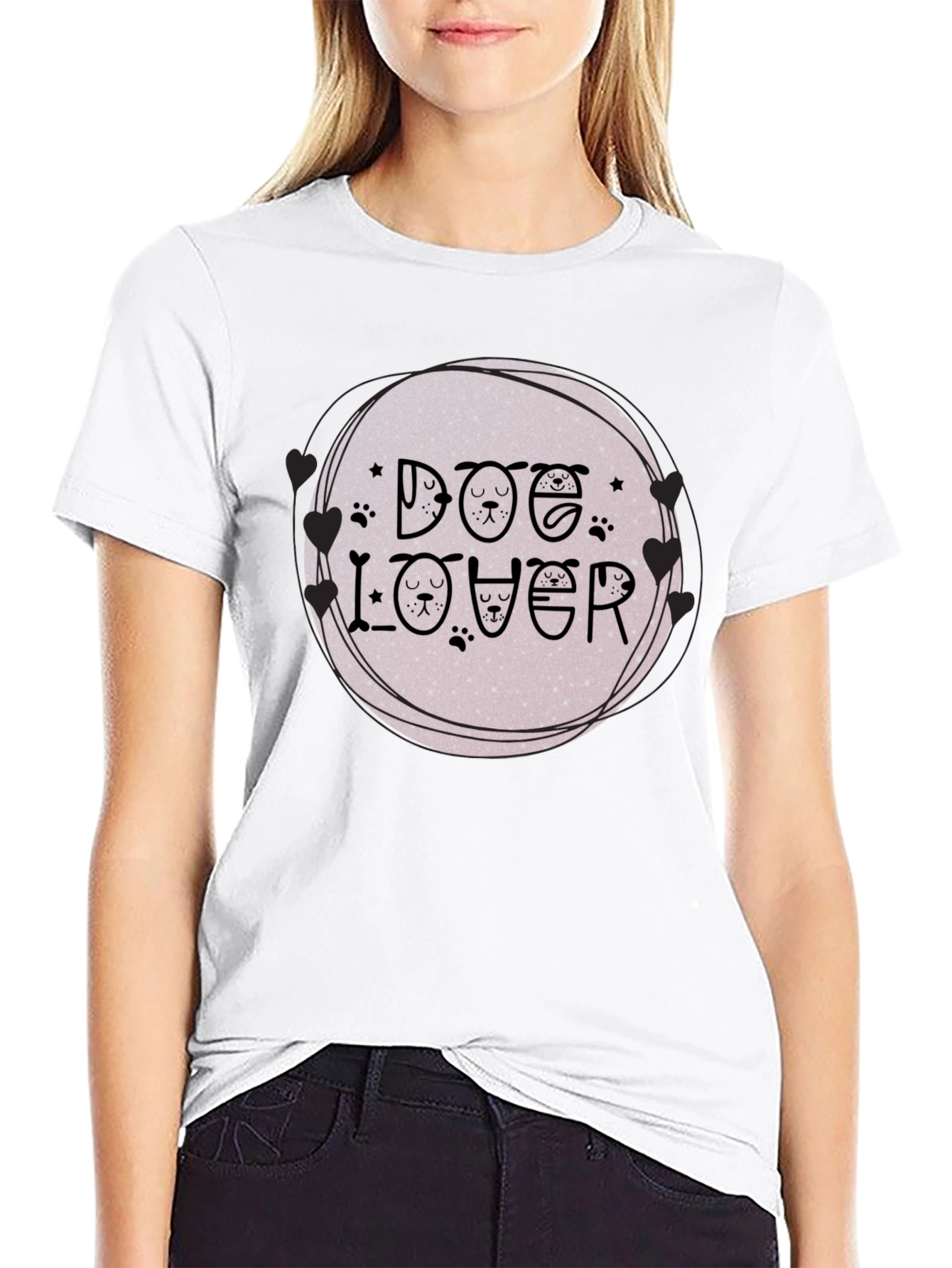 Black Dog Lover Graphic Tee - Unique Pet Design view 9