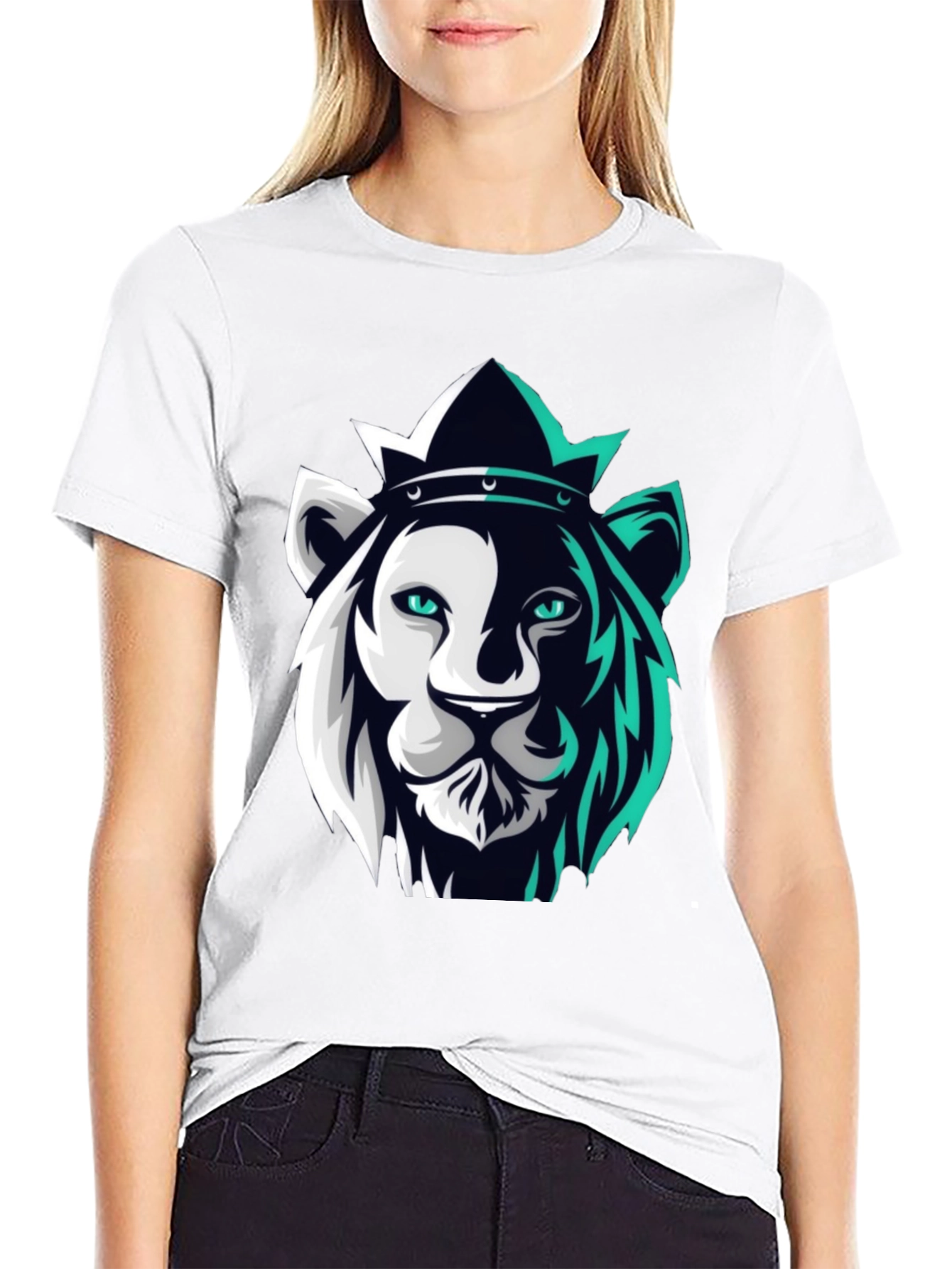 Black Lion King Graphic Tee - Modern Black T-Shirt view 9