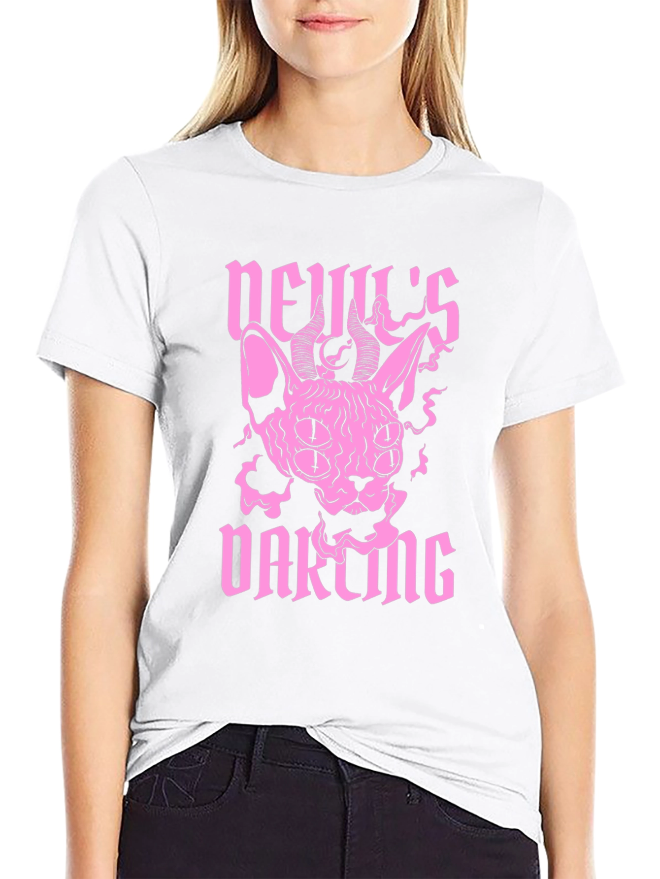 Black Devil's Darling Black Graphic T-Shirt view 9