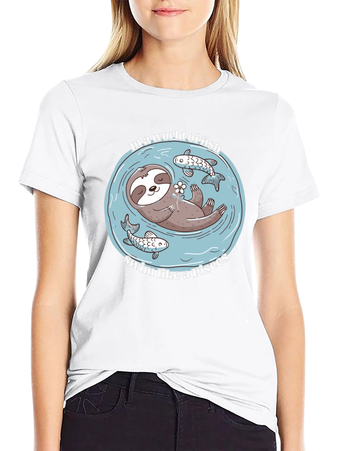 Black Sloth Pisces T-Shirt - In a World of Fish view 9