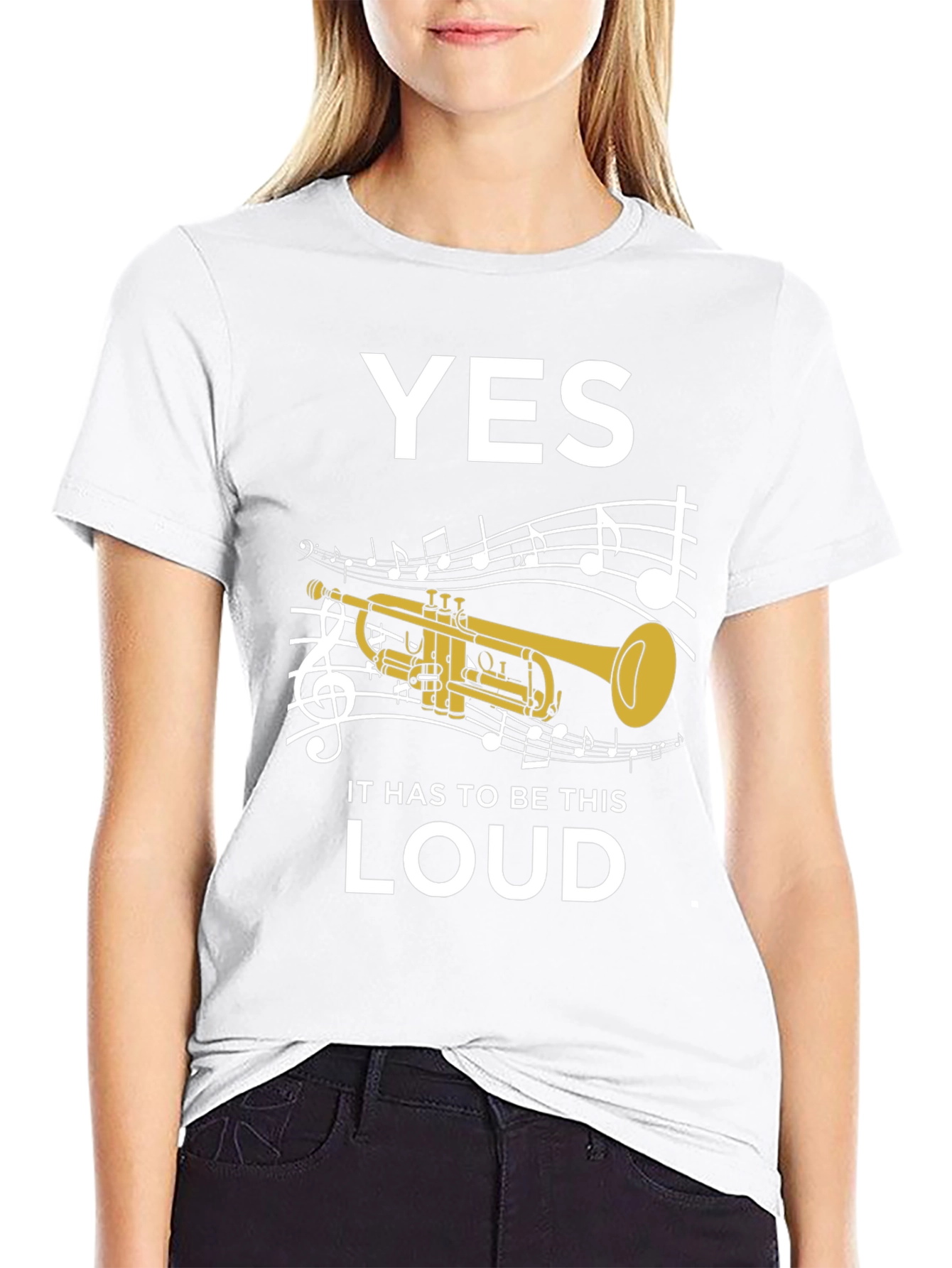 Black Funny Trumpet Musician Loud Music T-Shirt view 9