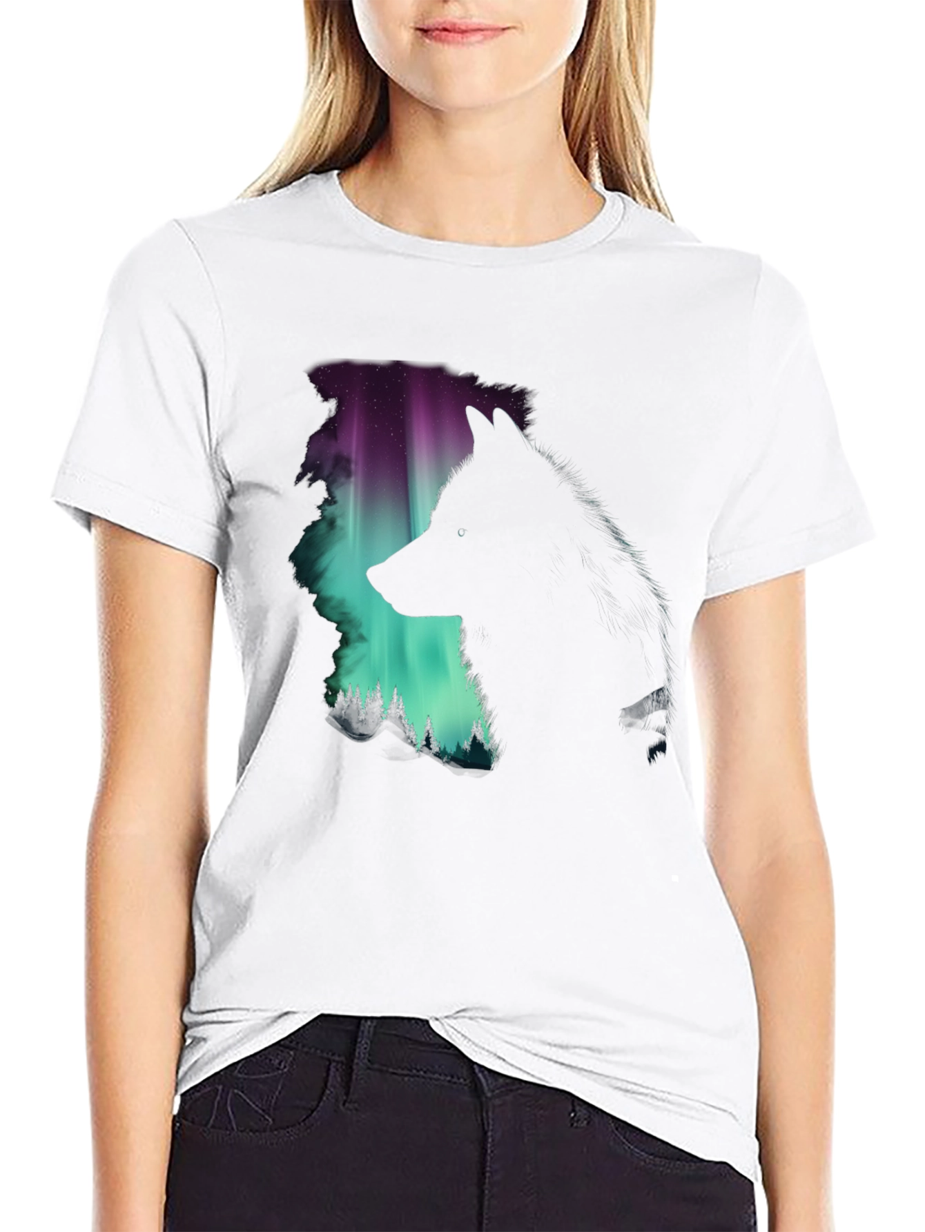Wolf Aurora Graphic Tee - Nature's Embrace - 9