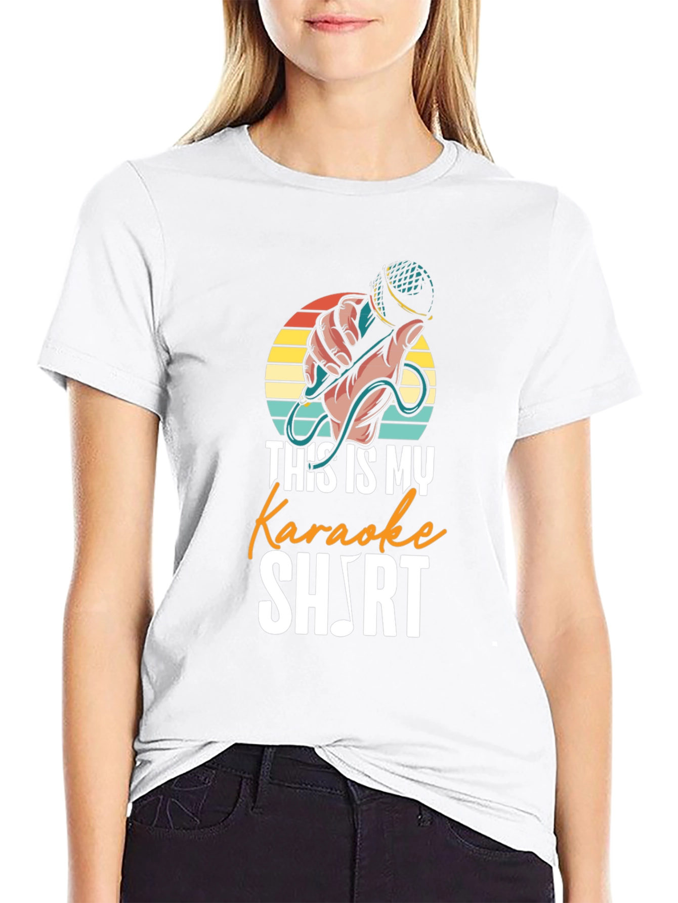 Black Karaoke Music Note Graphic T-Shirt view 9