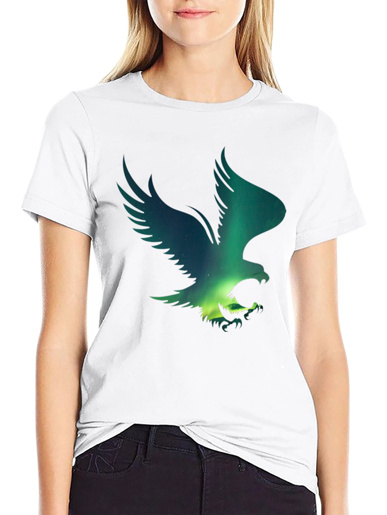 Black Eagle Aurora Graphic T-Shirt view 9