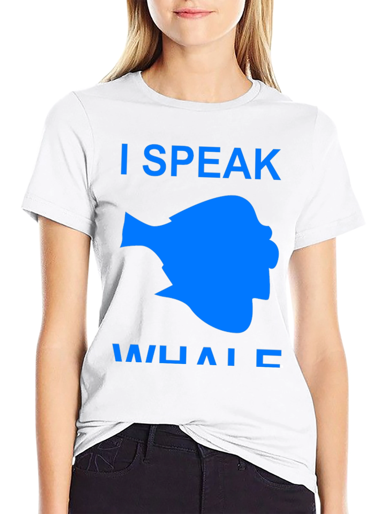 Black I Speak Whale Graphic T-Shirt view 9