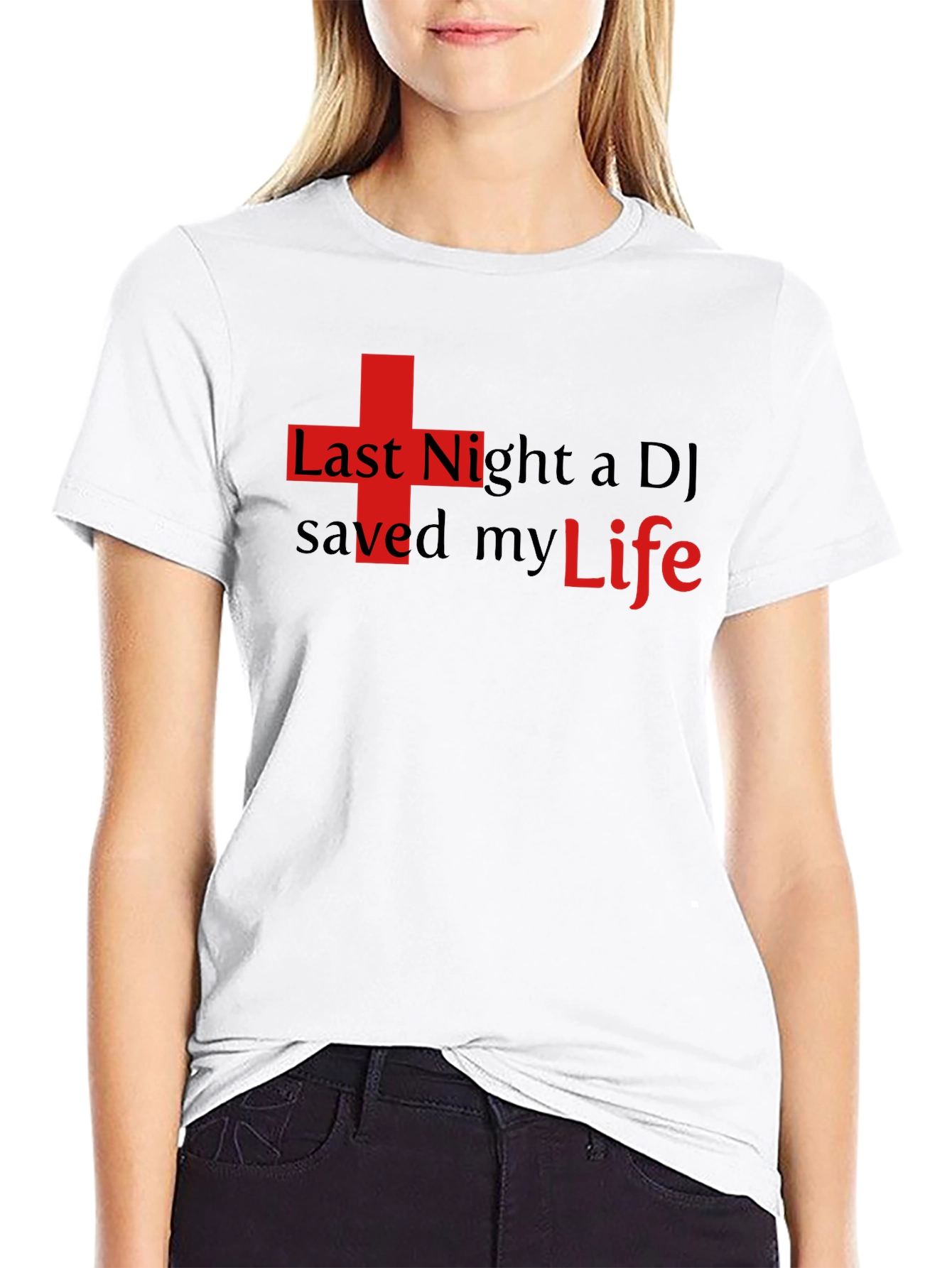 Black Last Night a DJ Saved My Life T-Shirt view 9