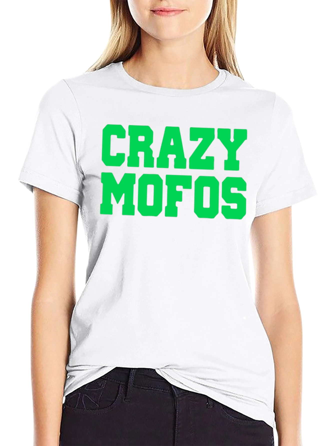 Black Crazy Mofos Graphic Tee - Bold Statement T-Shirt view 9