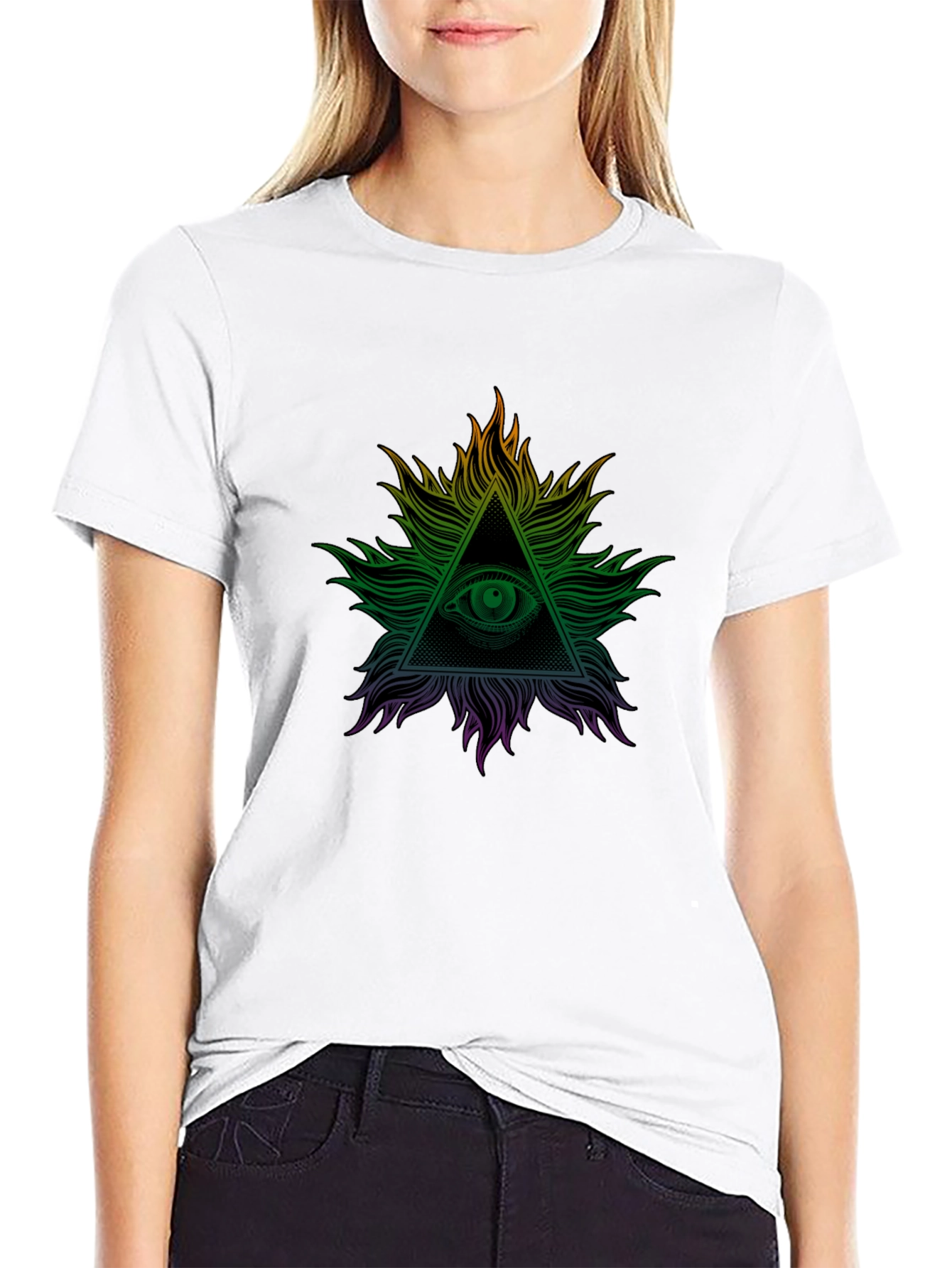 Black All Seeing Eye Graphic Tee - Illuminati Design view 9