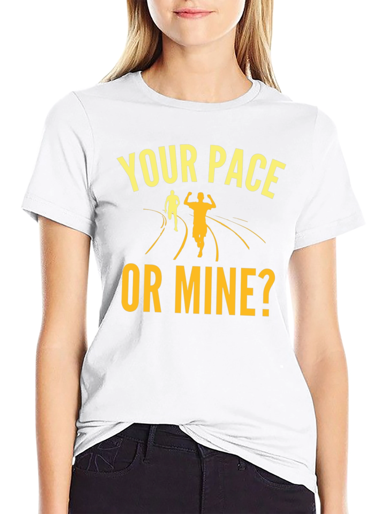 Your Pace Or Mine? Running Graphic Tee - 9