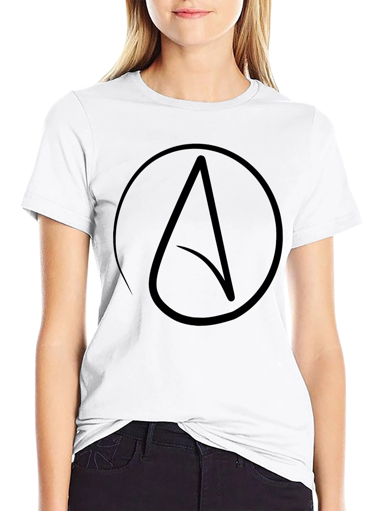 Black Atheist Symbol T-Shirt - Black view 9