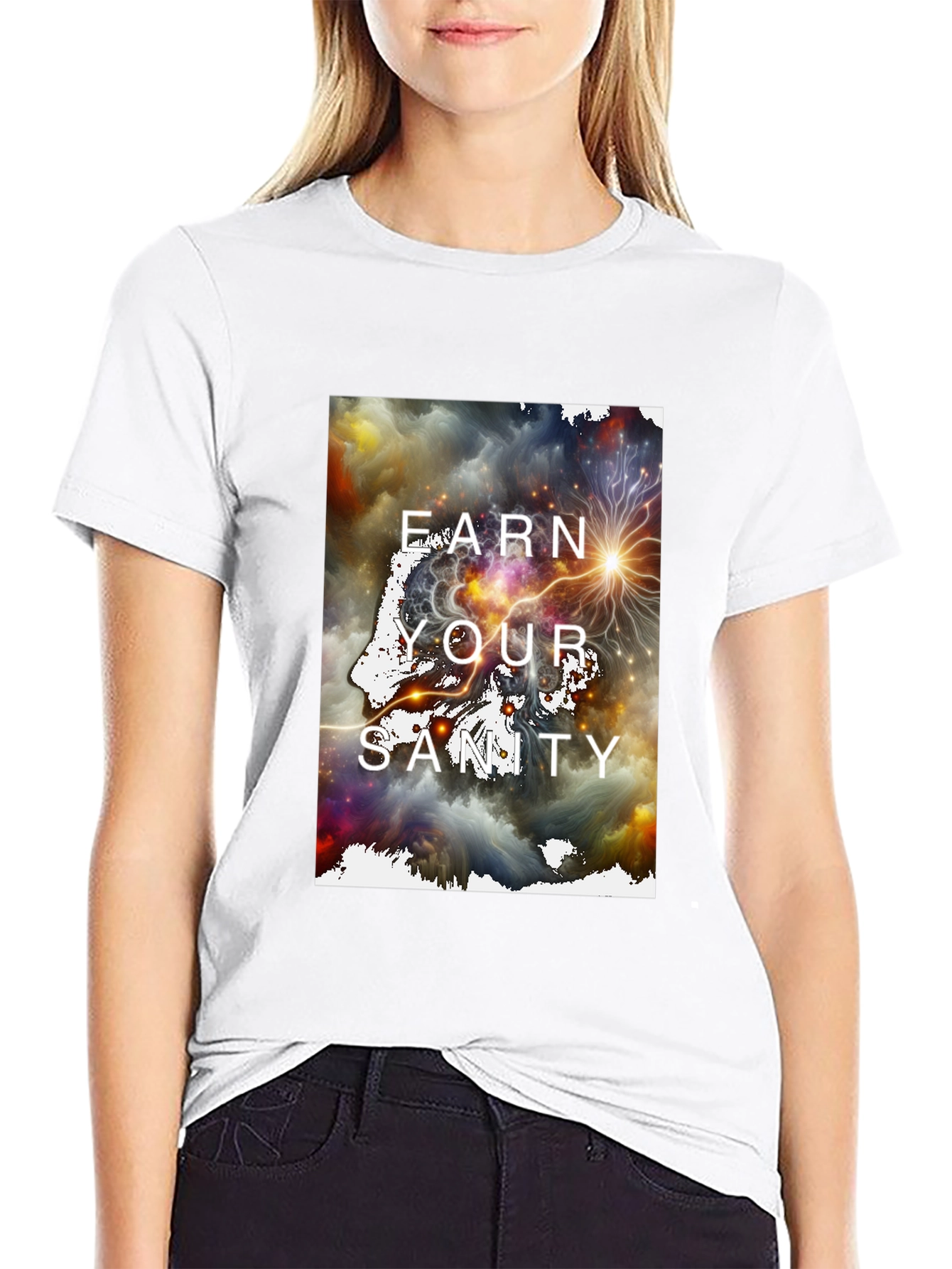 Black Earn Your Sanity Graphic T-Shirt view 9