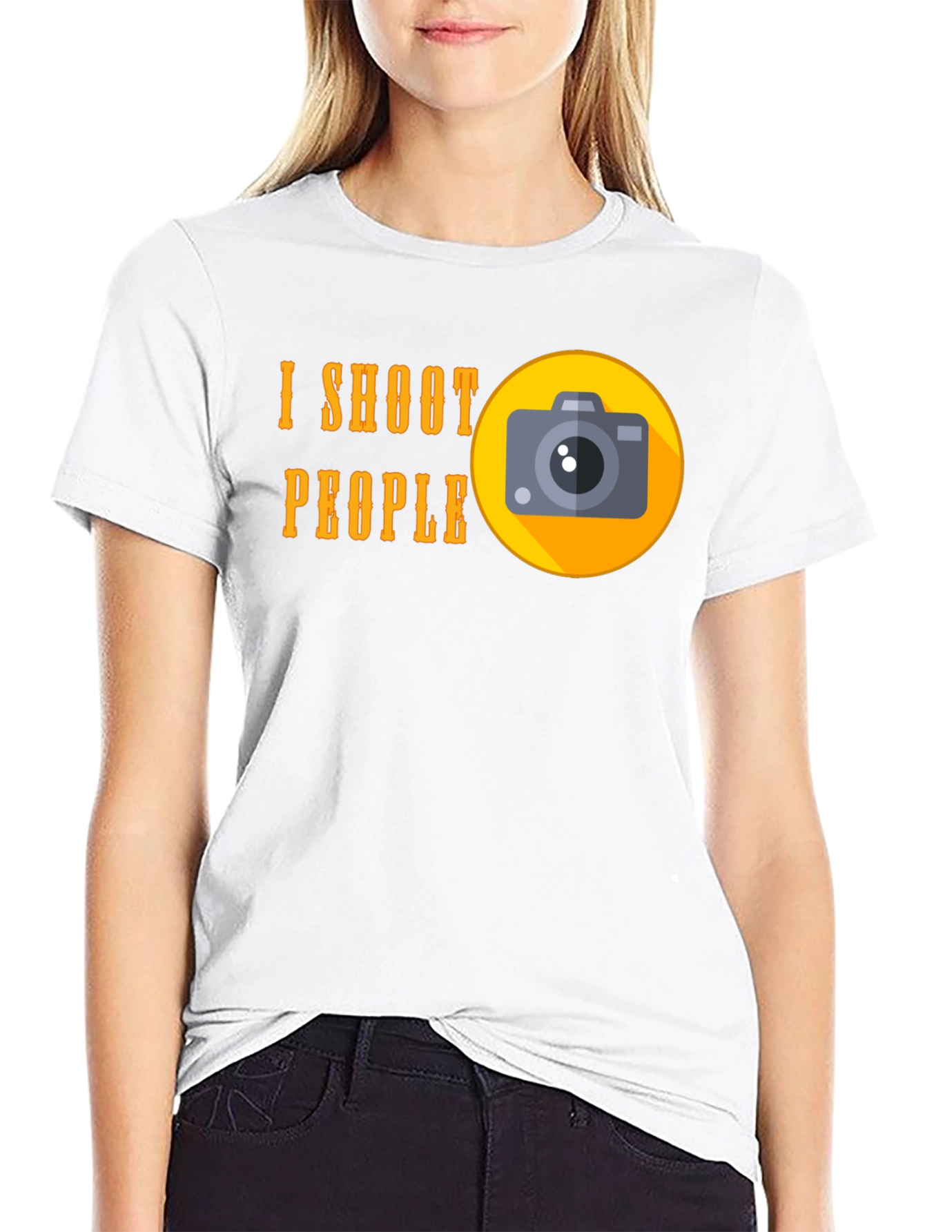 Black I Shoot People T-Shirt - Funny Photographer Tee view 9