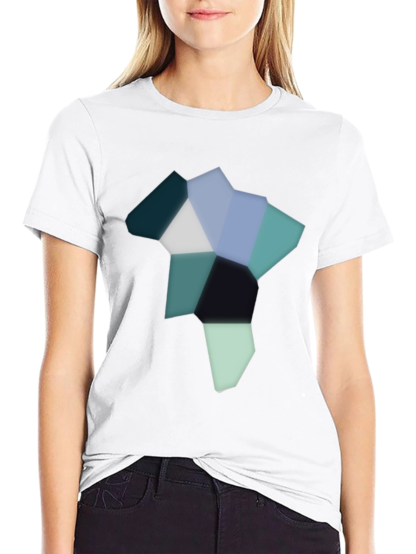 Black Abstract Geometric Graphic Tee - Modern Style view 9