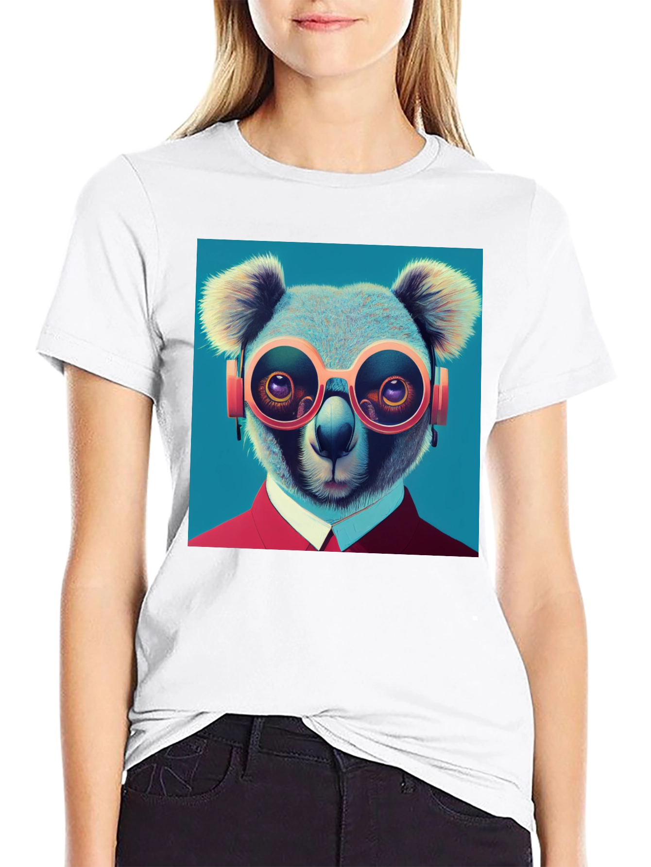 Black Koala in Specs Graphic Tee - Unique Animal Design view 9