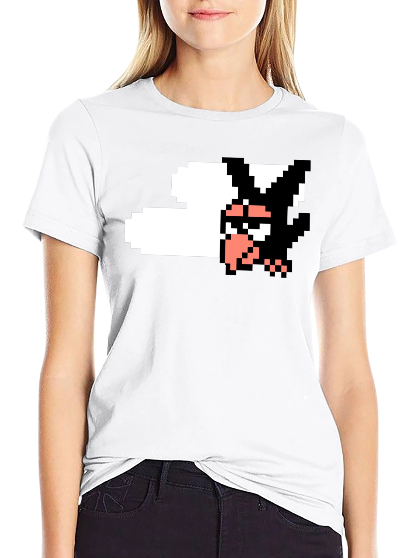 8-Bit Crow T-Shirt - Black Cotton Tee - 9