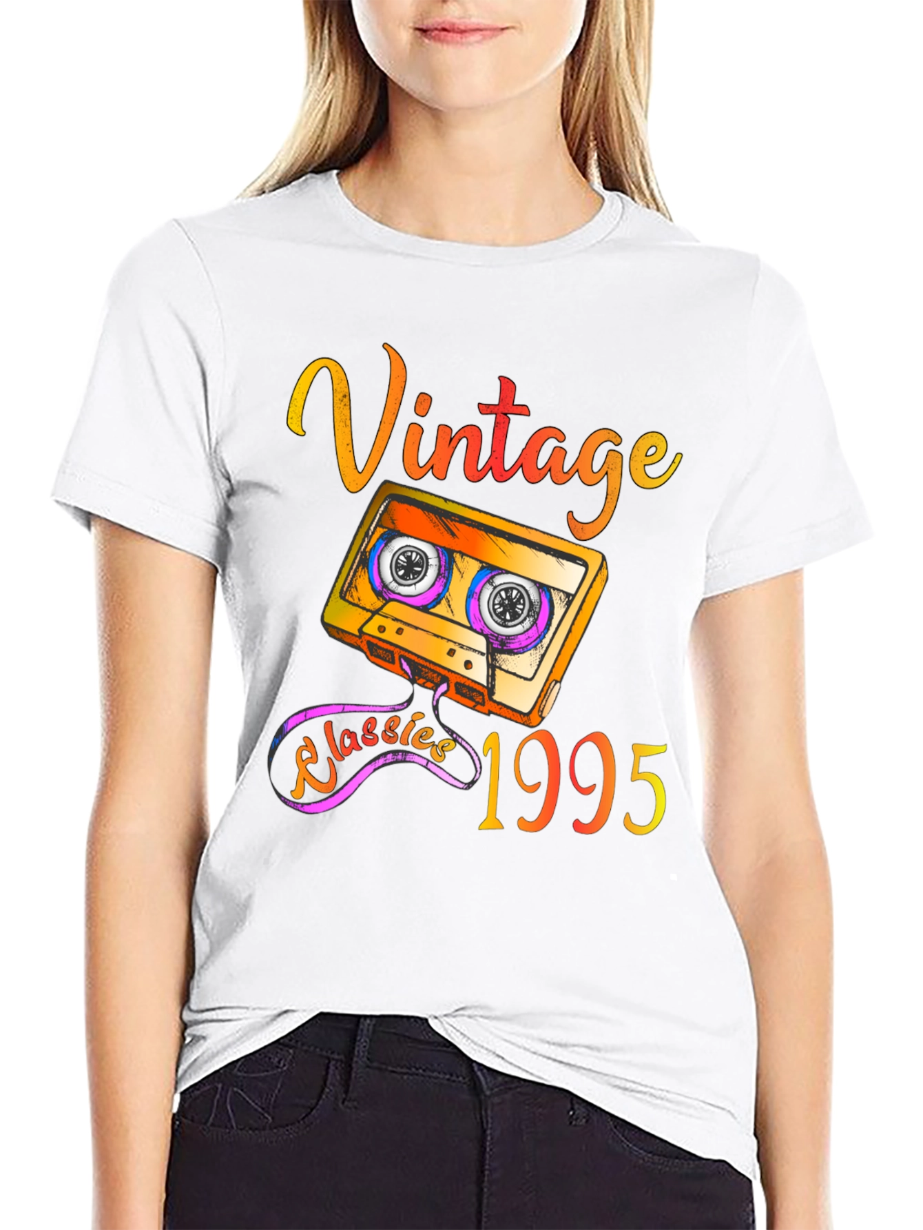 Black Vintage 1995 Cassette Tape T-Shirt - Retro Classics view 9