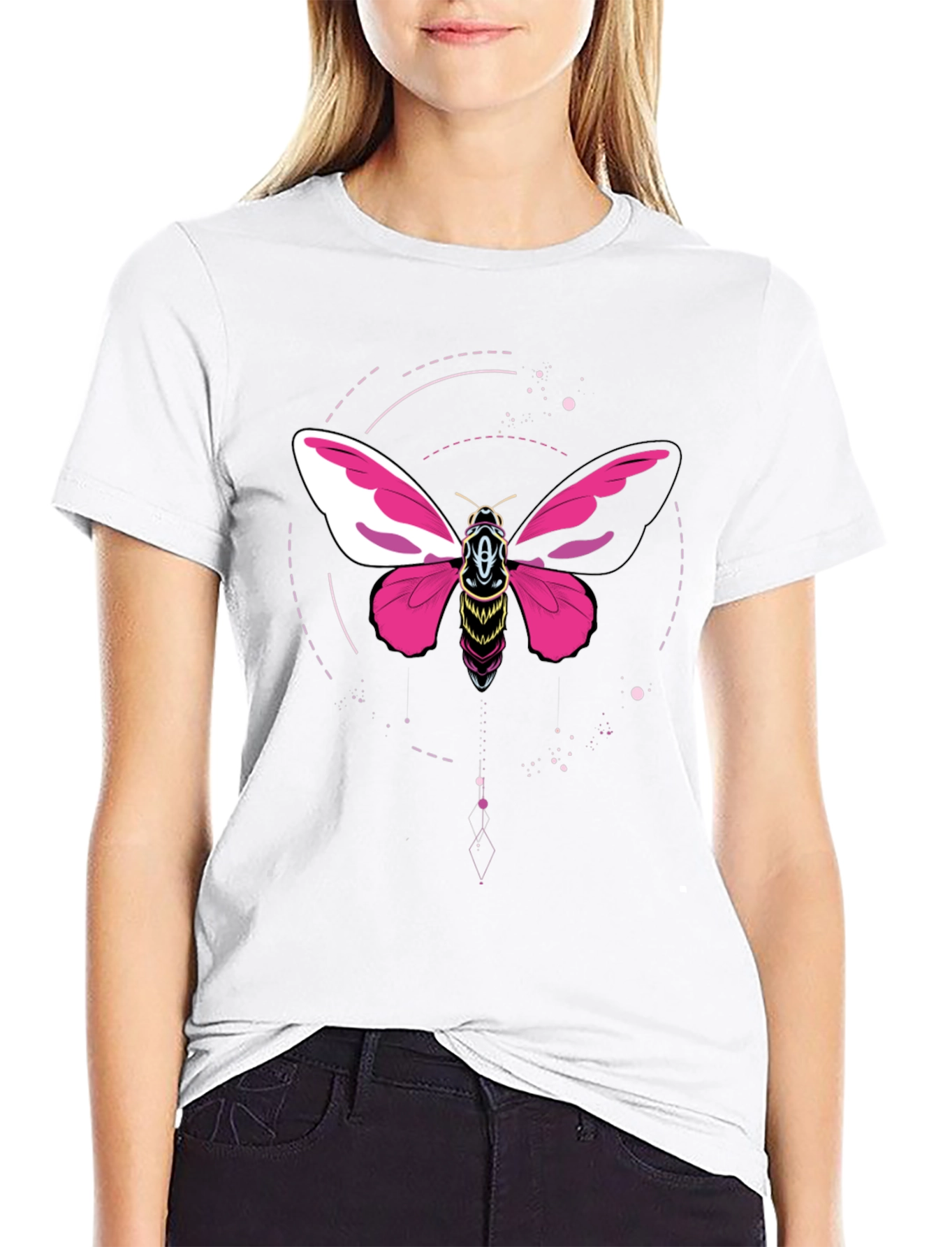 Black Moth Graphic Black T-Shirt view 9