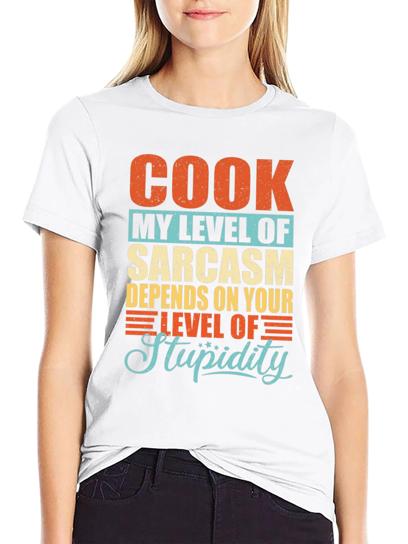 Black Cook Sarcasm Level Tee view 9
