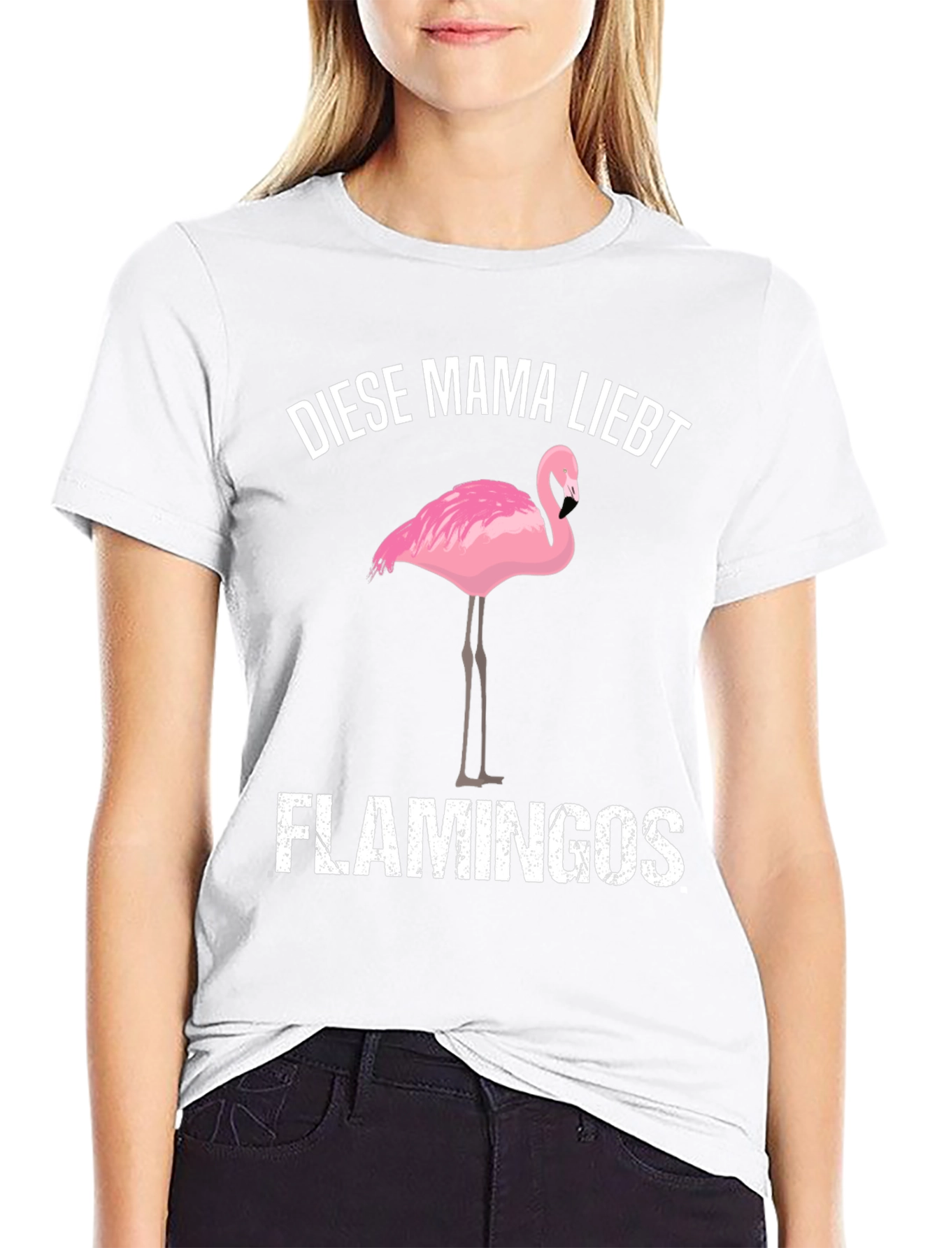 Black Mama Loves Flamingos Graphic T-Shirt view 9