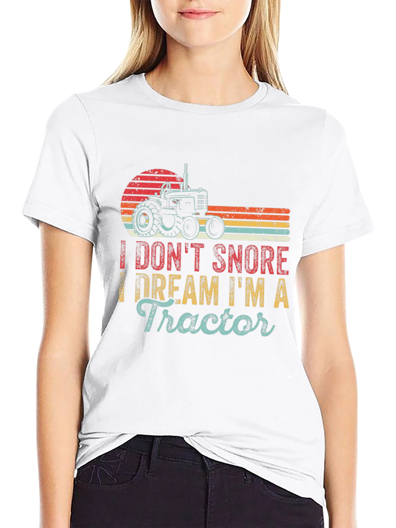 Black I Don't Snore I Dream I'm A Tractor Graphic Tee view 9