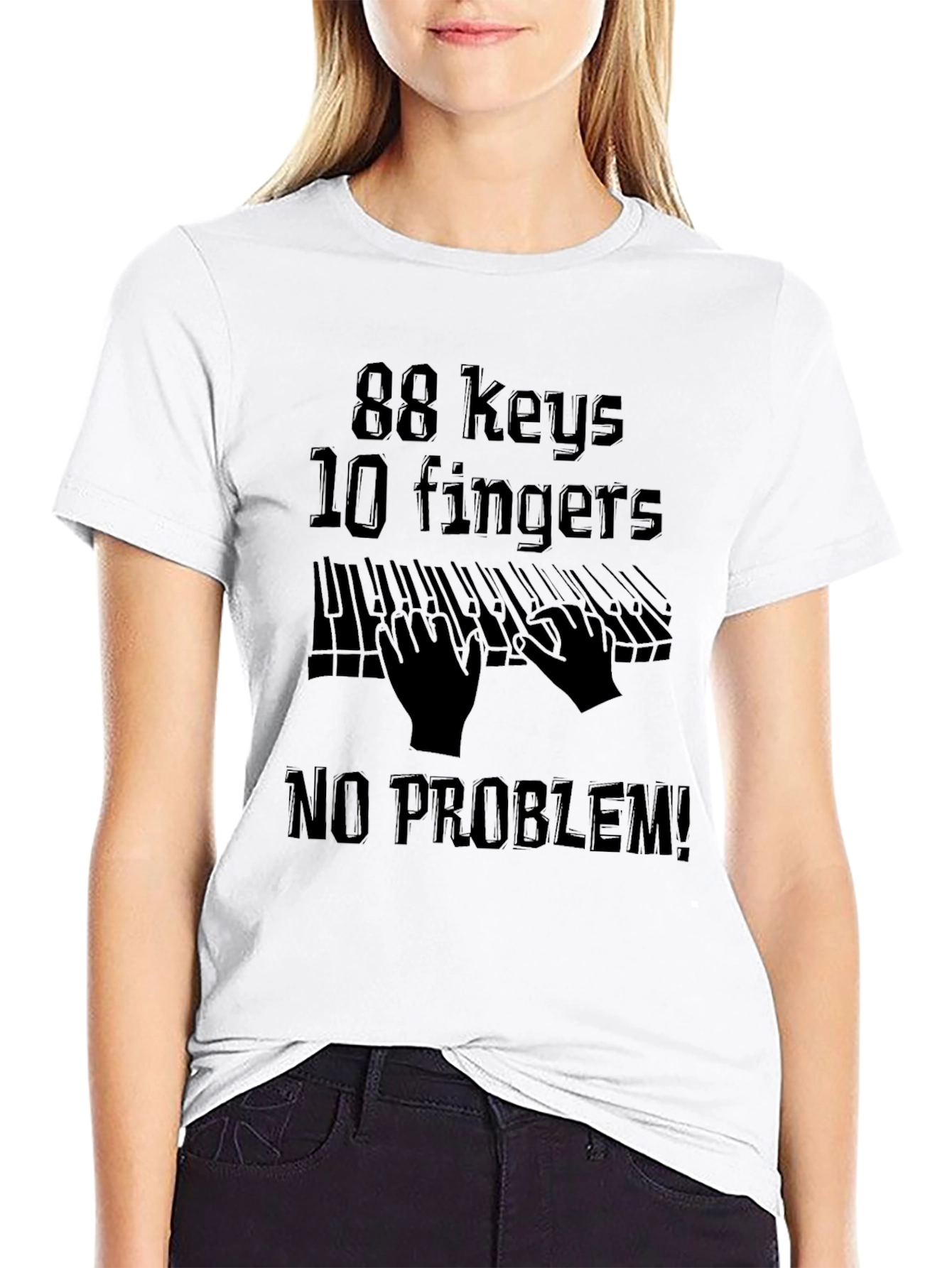 Black 88 Keys 10 Fingers No Problem Black T-Shirt view 9