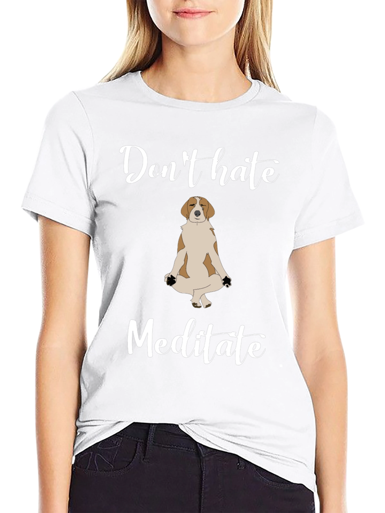 Black Don't Hate Meditate Graphic Tee - Unisex Cotton T-Shirt view 9