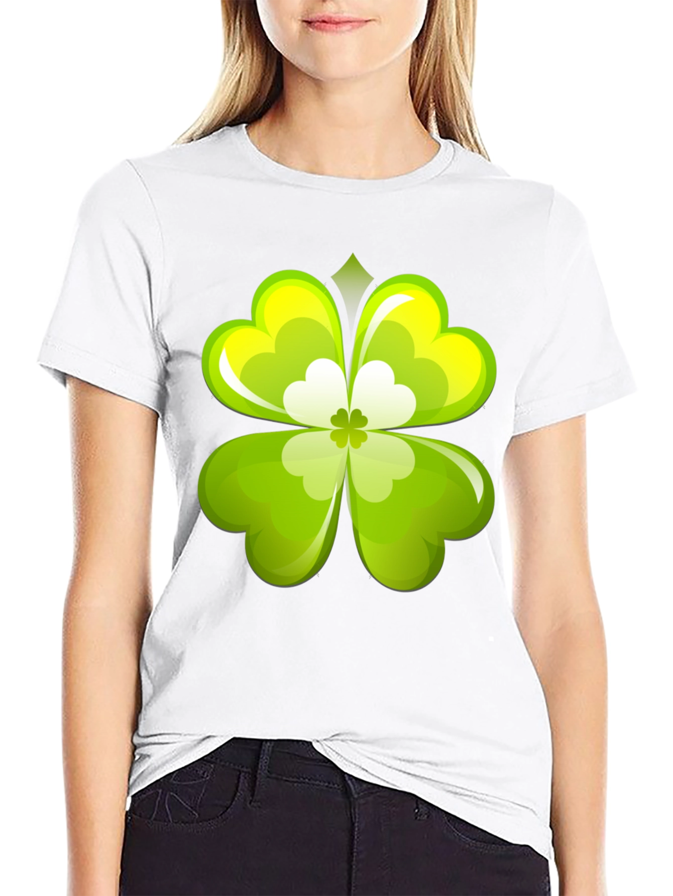 Black Lucky Clover Graphic Tee - Black view 9