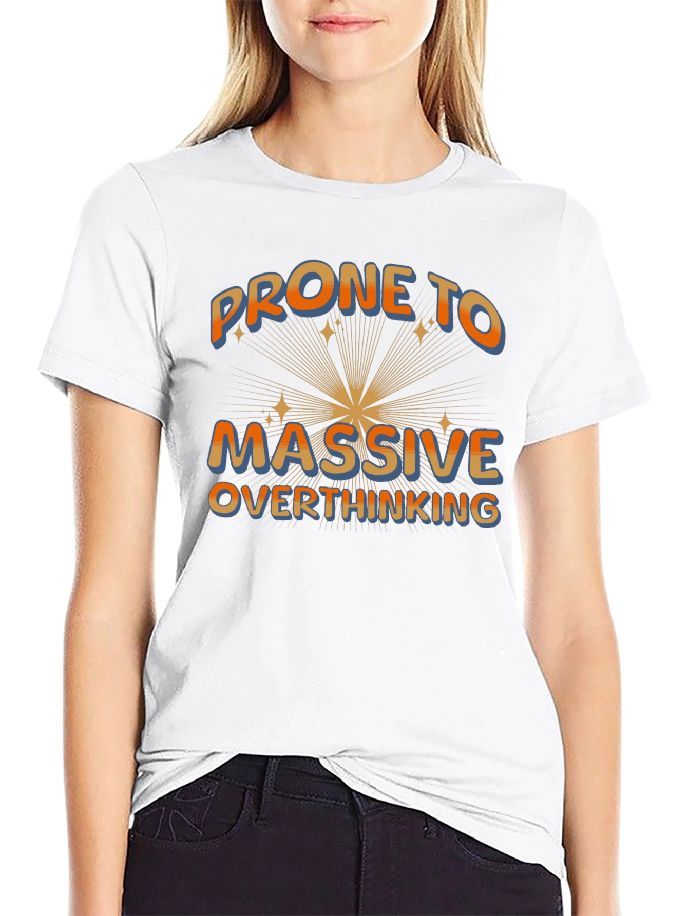Black Prone To Massive Overthinking T-Shirt view 9