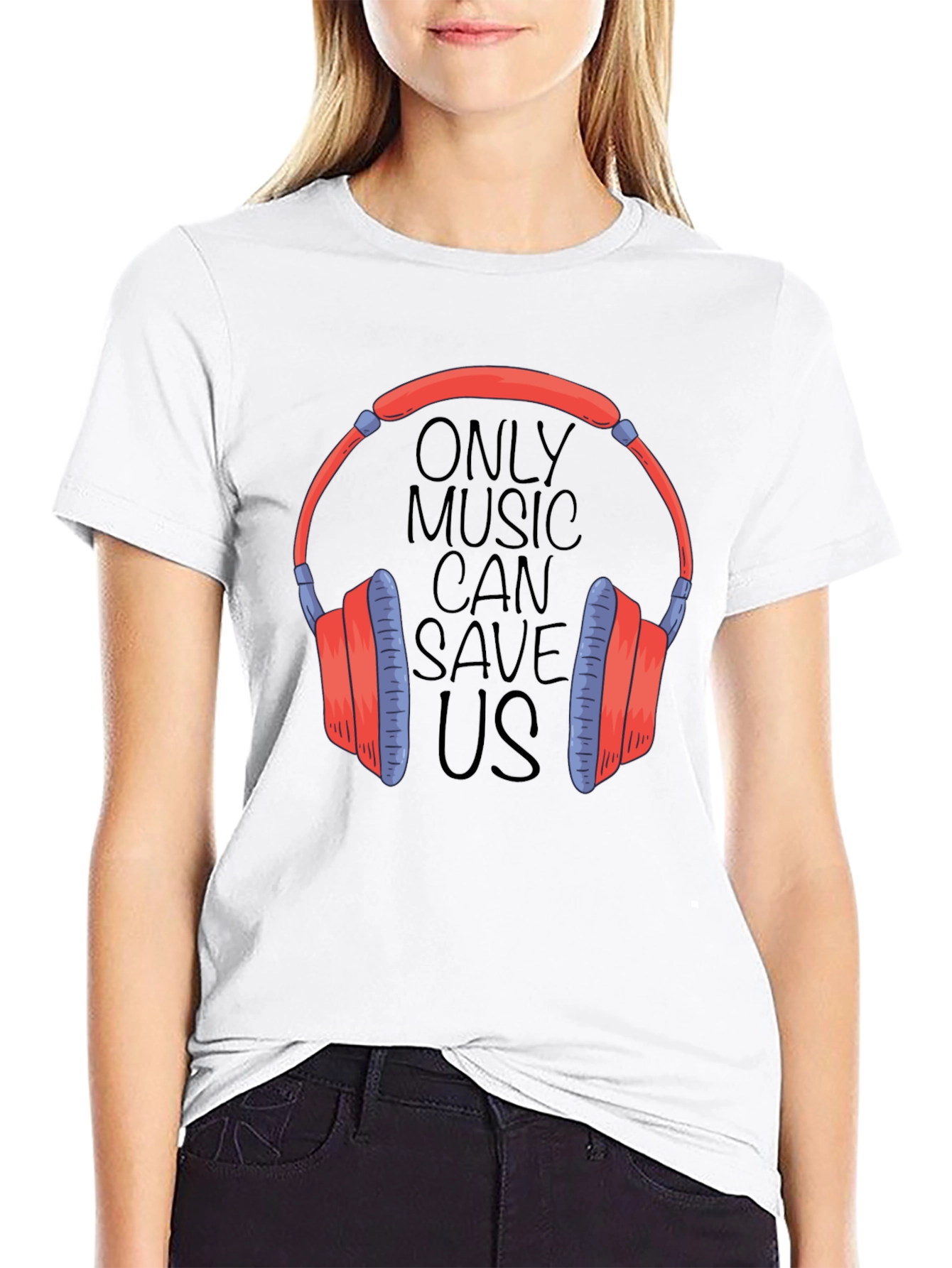 Black Music Lover T-Shirt: Headphones Graphic Tee view 9