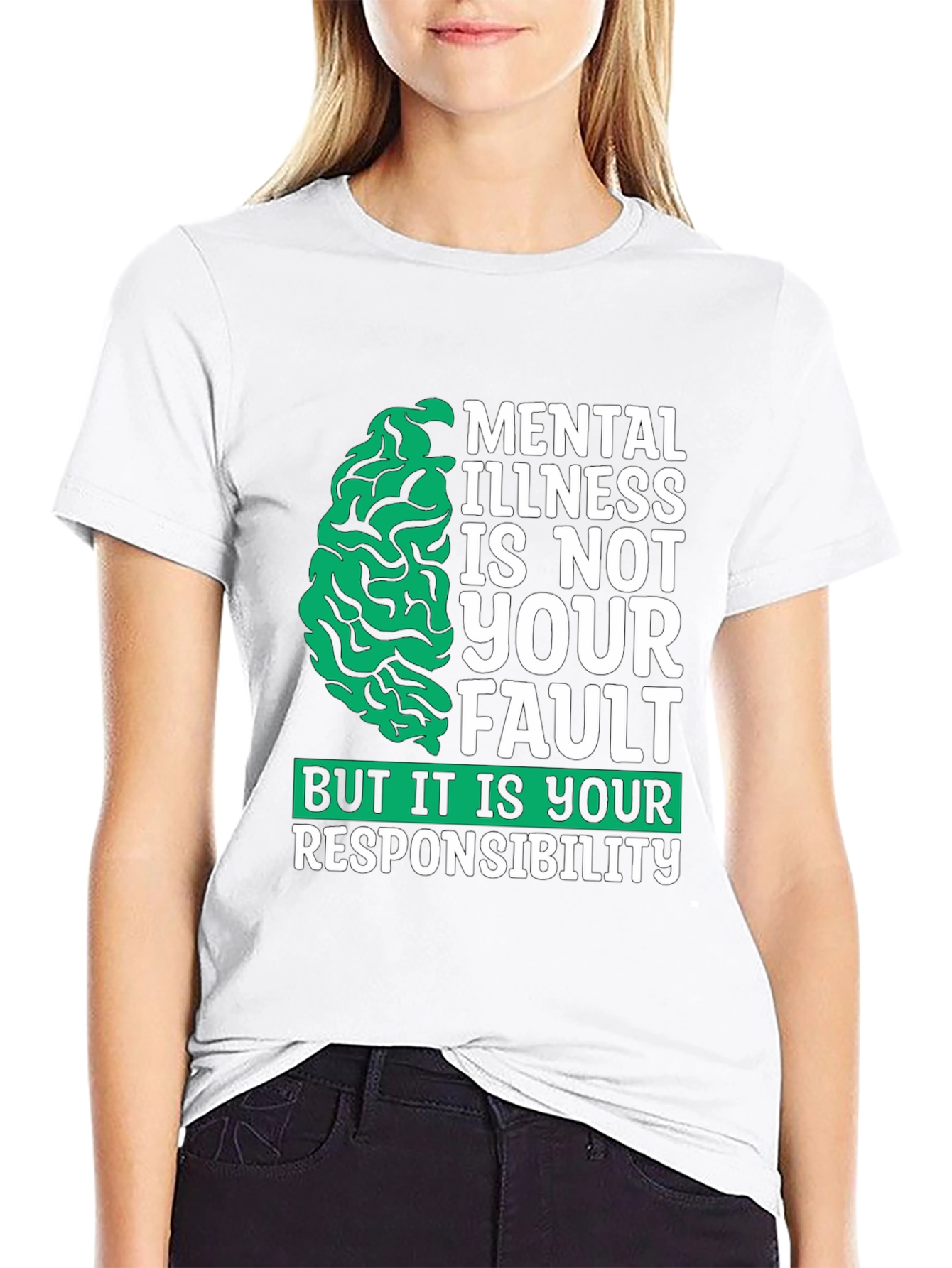 Black Mental Health Responsibility Graphic Tee view 9