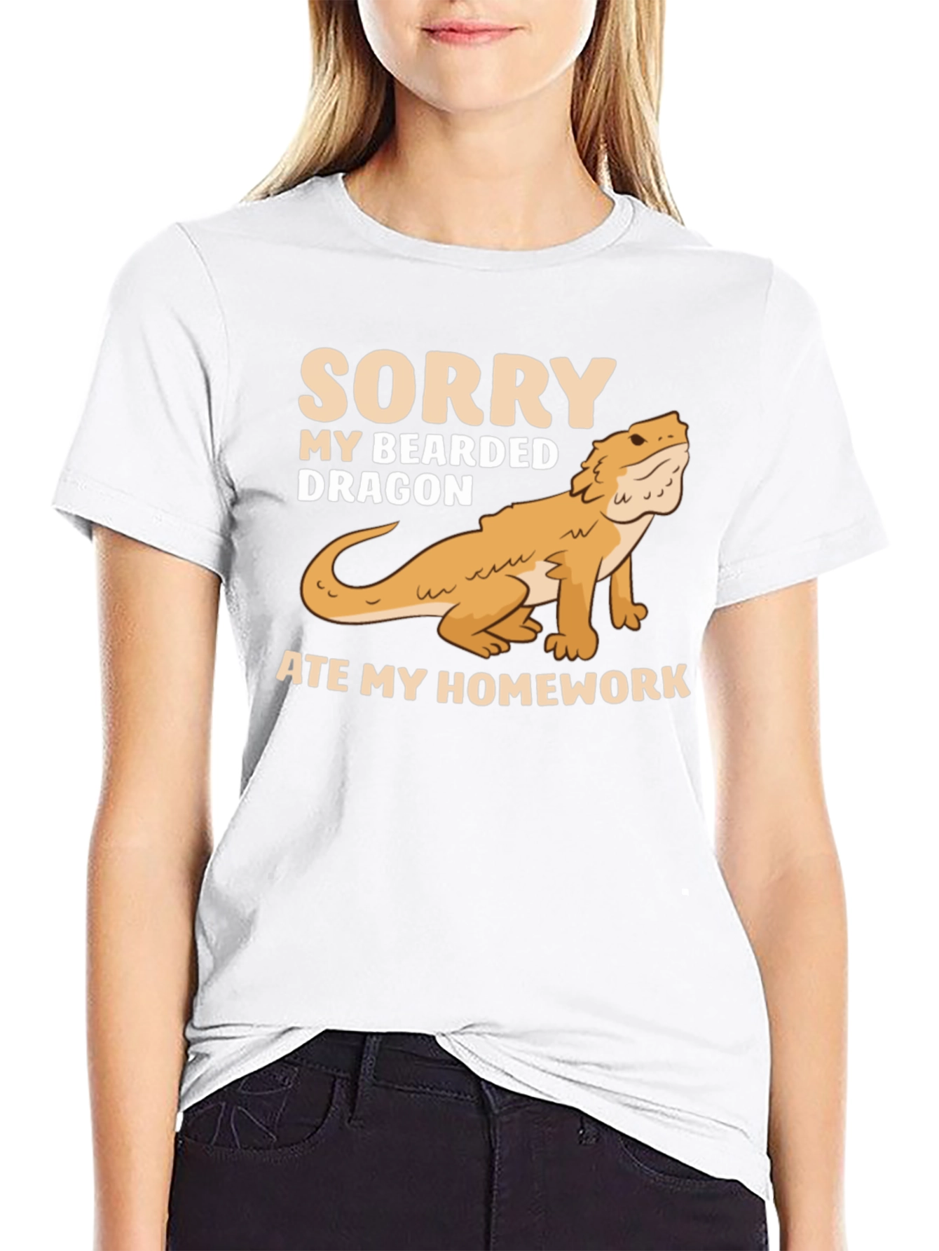 Black Bearded Dragon Ate My Homework Black T-Shirt view 9