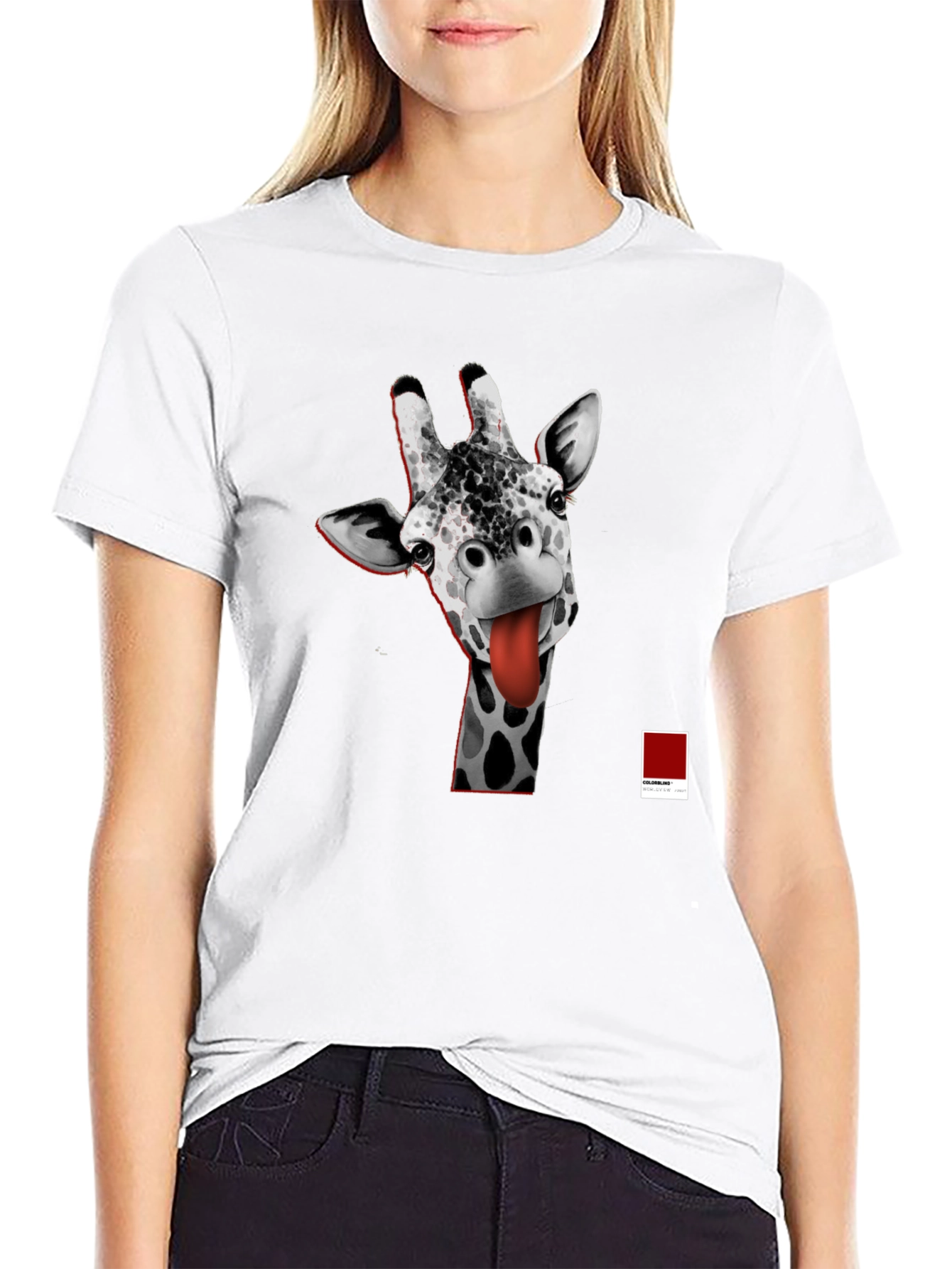 Black Giraffe Tongue T-Shirt - Funny Graphic Tee view 9