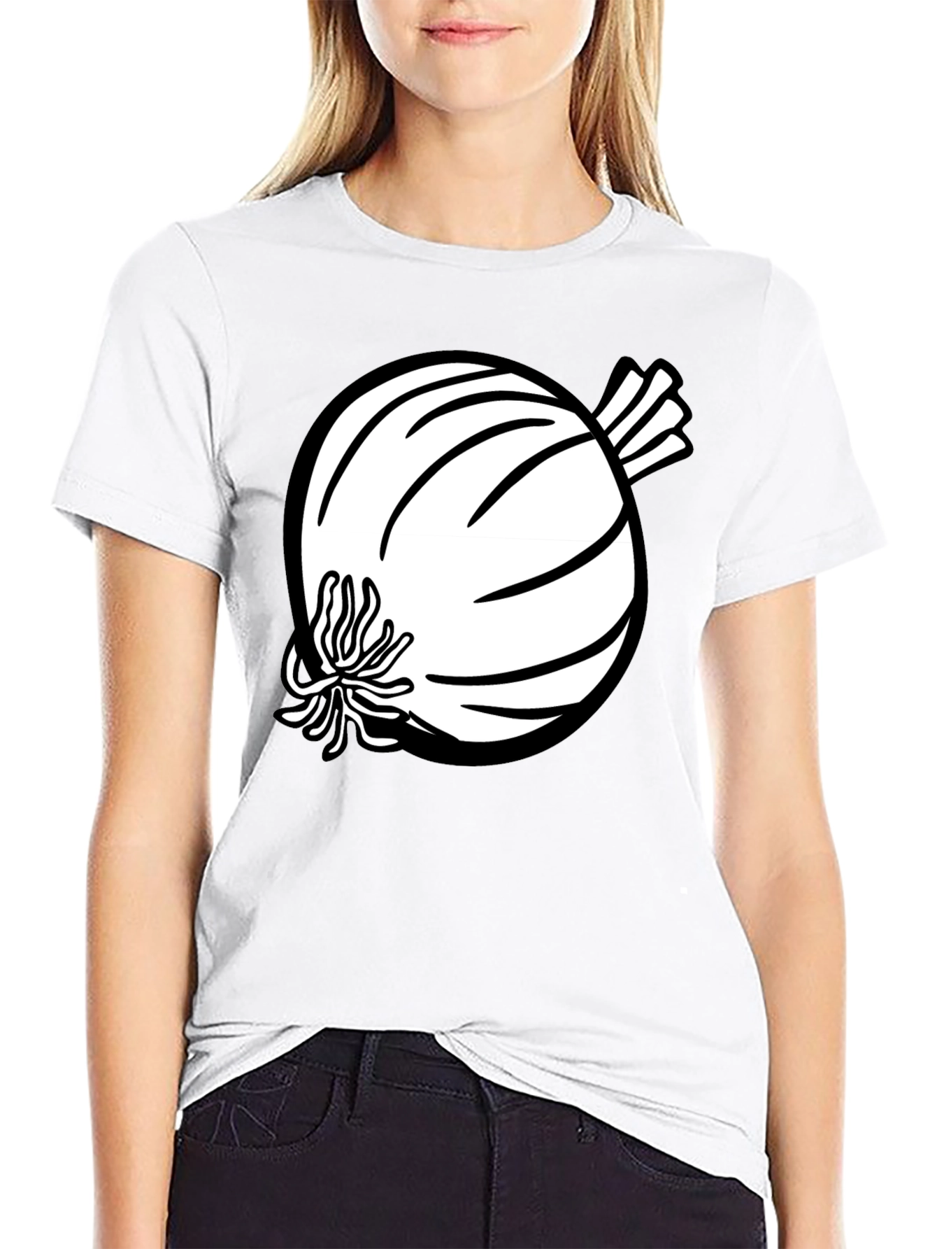 Black Onion Graphic Tee - Black Cotton Blend T-Shirt view 9