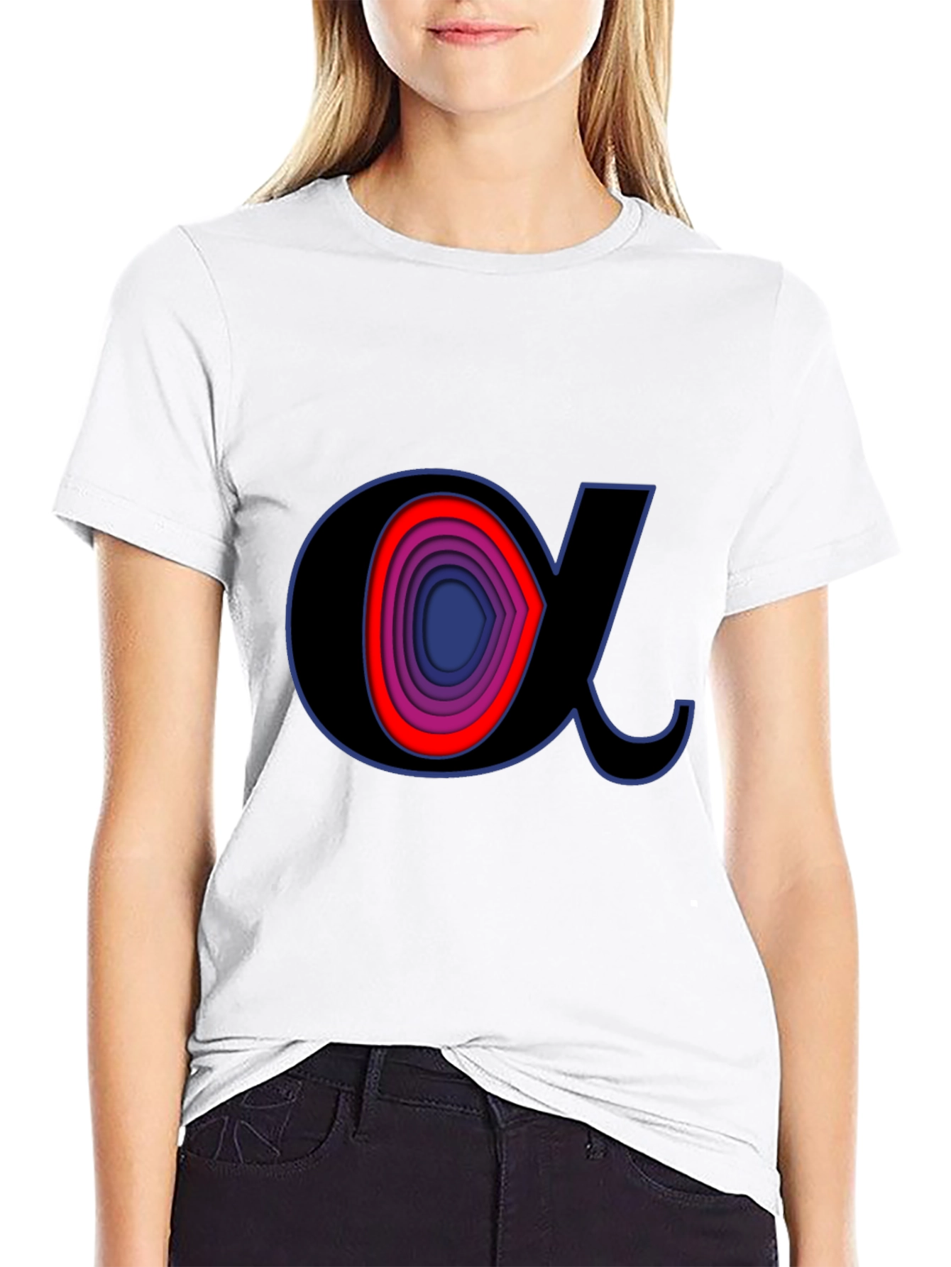 Alpha Symbol Graphic Tee - Stylish Black T-Shirt - 9