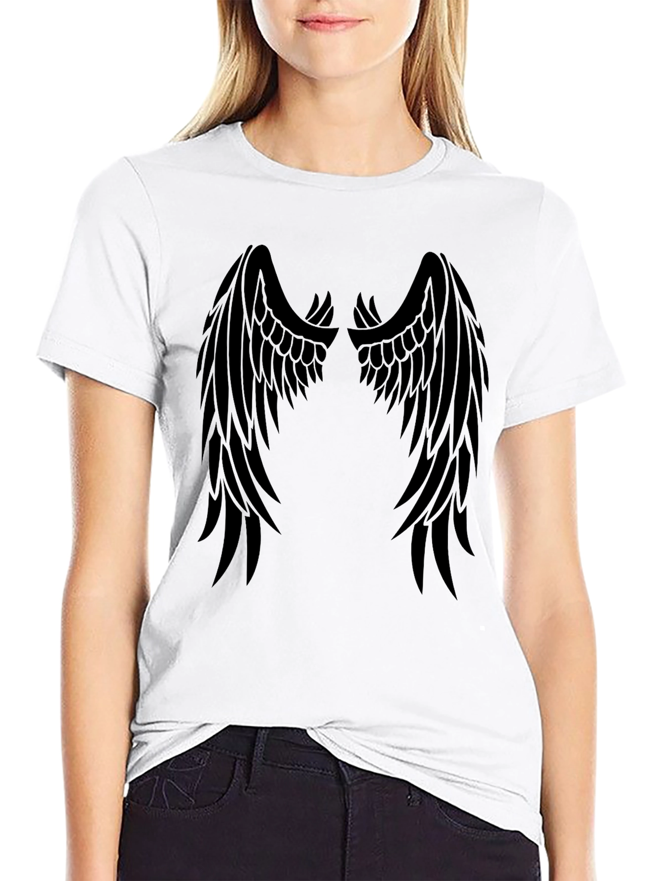 Black Black Wings Graphic Tee - Men's Stylish Casual Shirt view 9