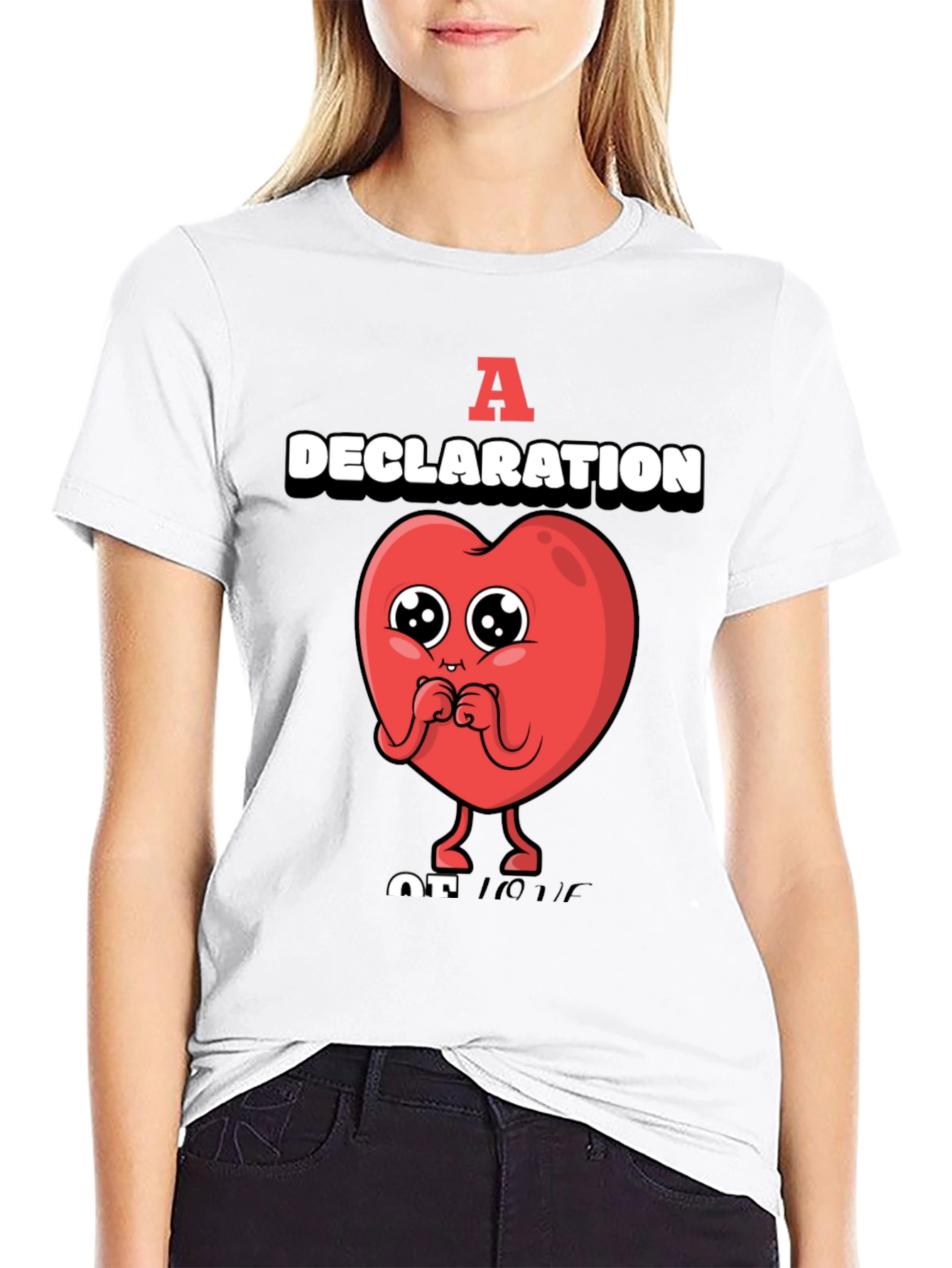 Black A Declaration of Love Graphic T-Shirt view 9