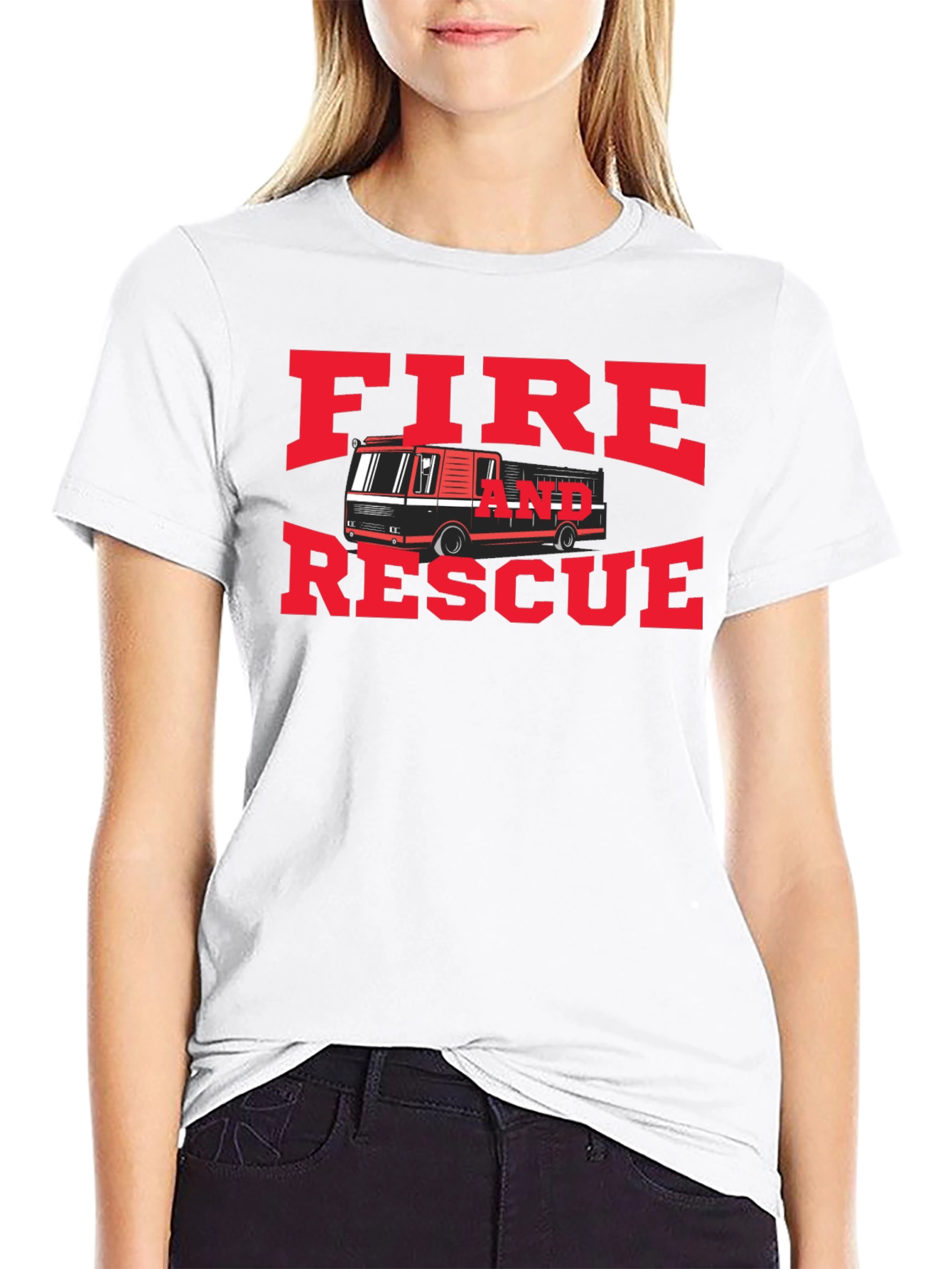 Black Fire and Rescue Graphic T-Shirt view 9