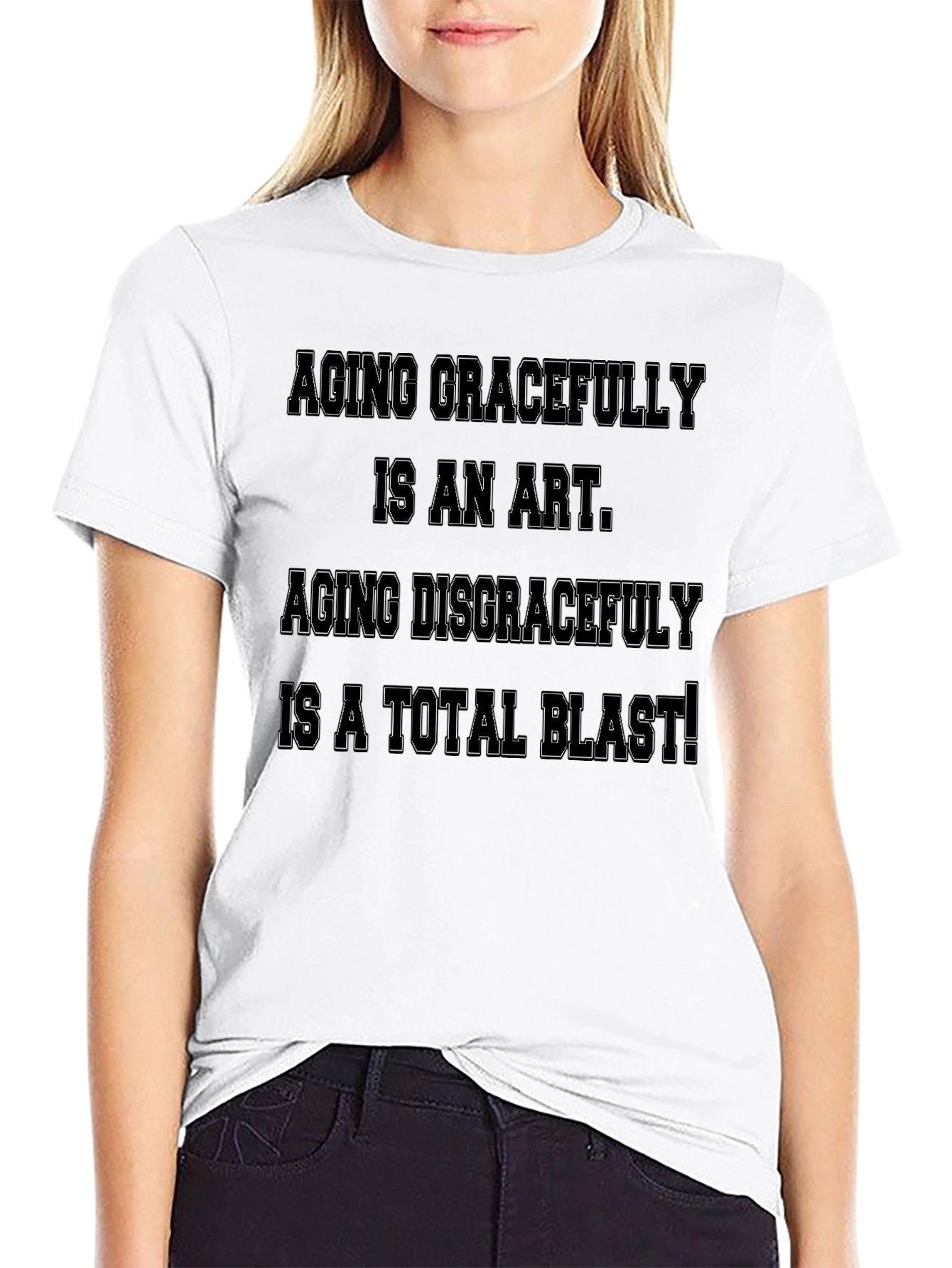 Black Aging Gracefully T-Shirt: Funny Slogan Tee view 9