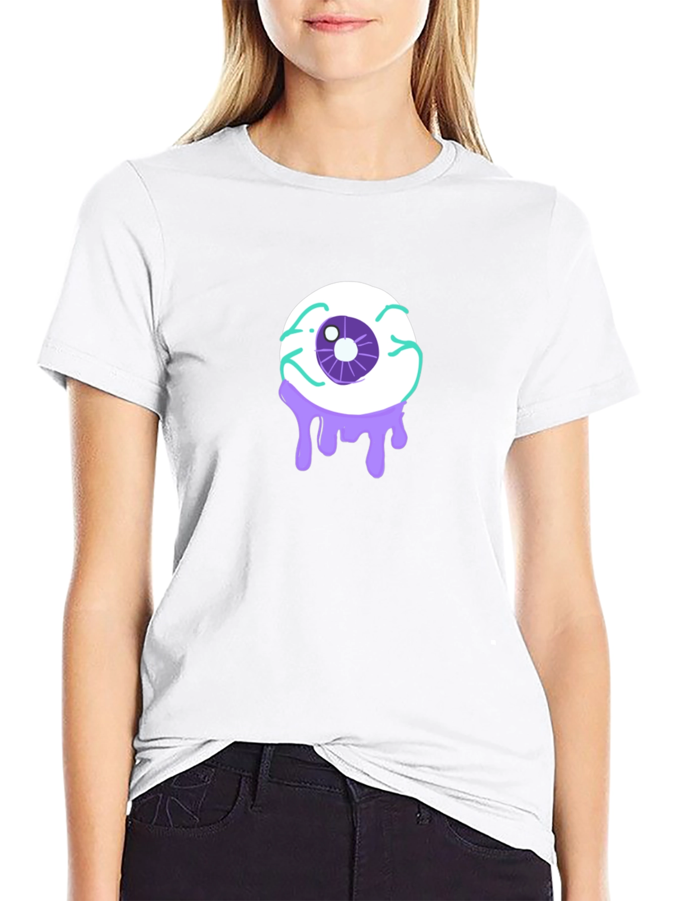 Black Eyeball Drip Graphic T-Shirt - Black view 9