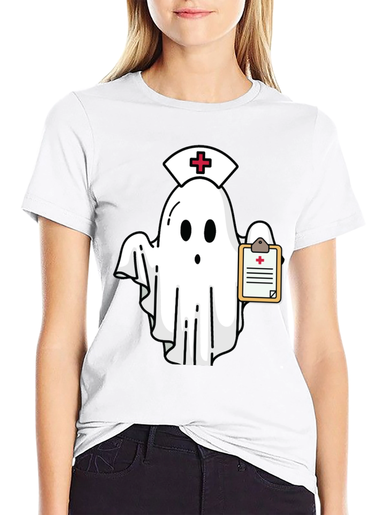 Black Nurse Ghost T-Shirt view 9