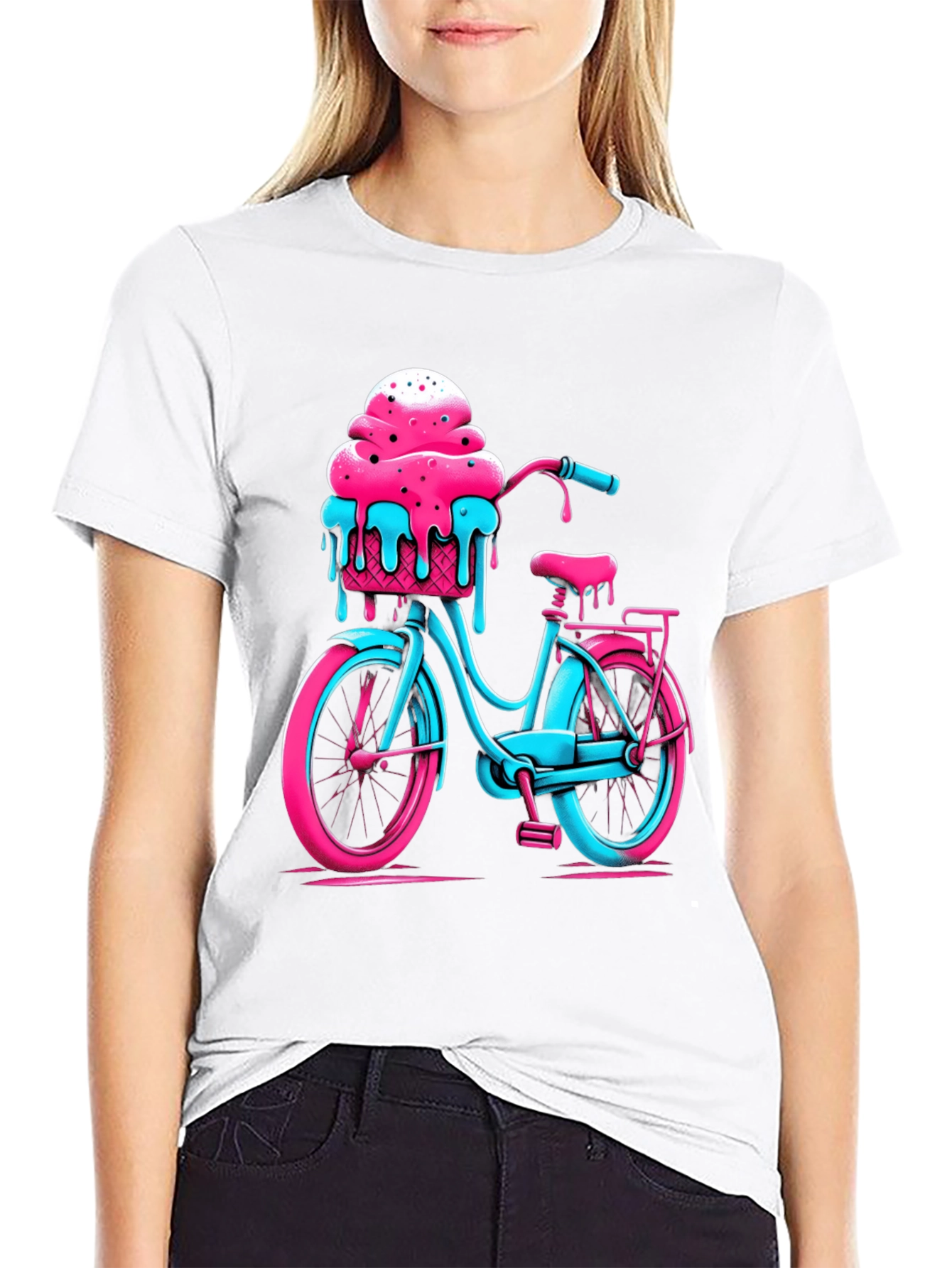 Black Ice Cream Bike Graphic Tee - Cool Summer Vibes view 9